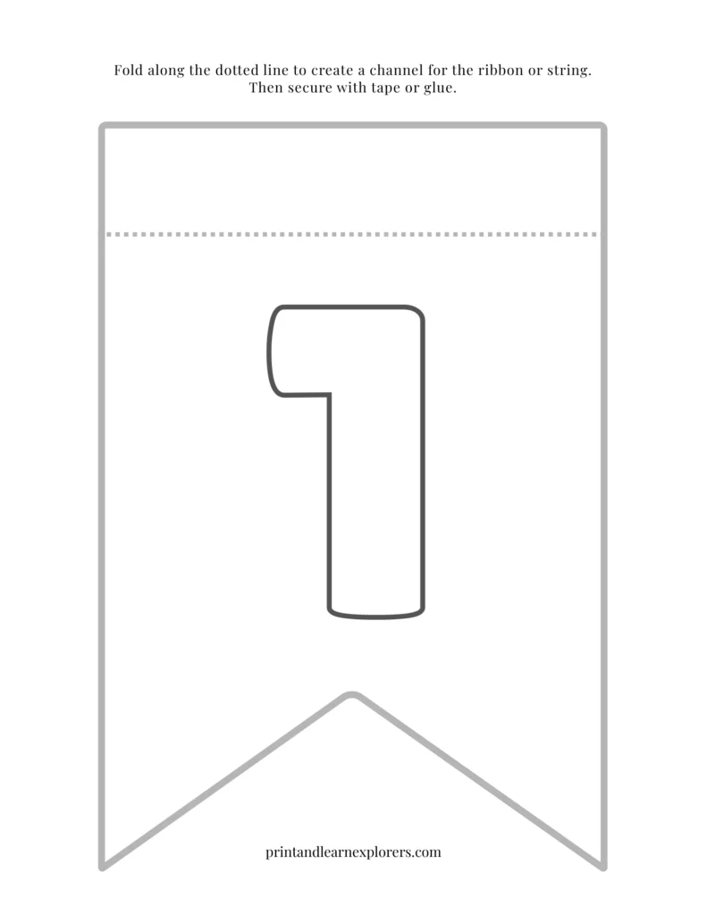 Color in bunting number 1