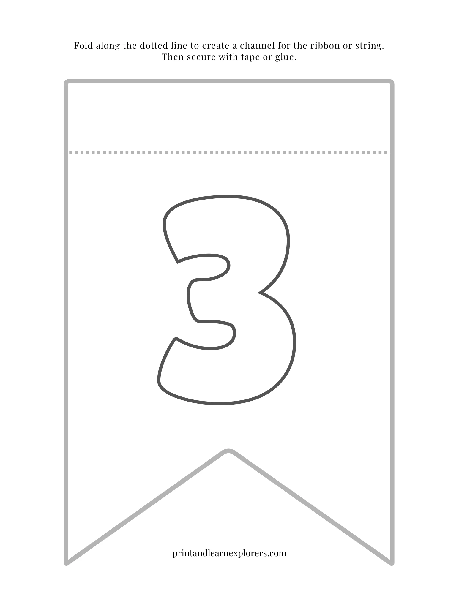 Color In Bunting Number 3