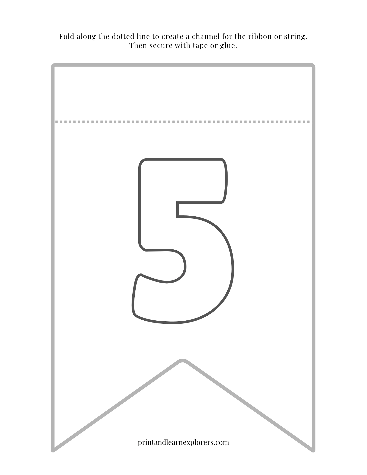 Color In Bunting Number 5