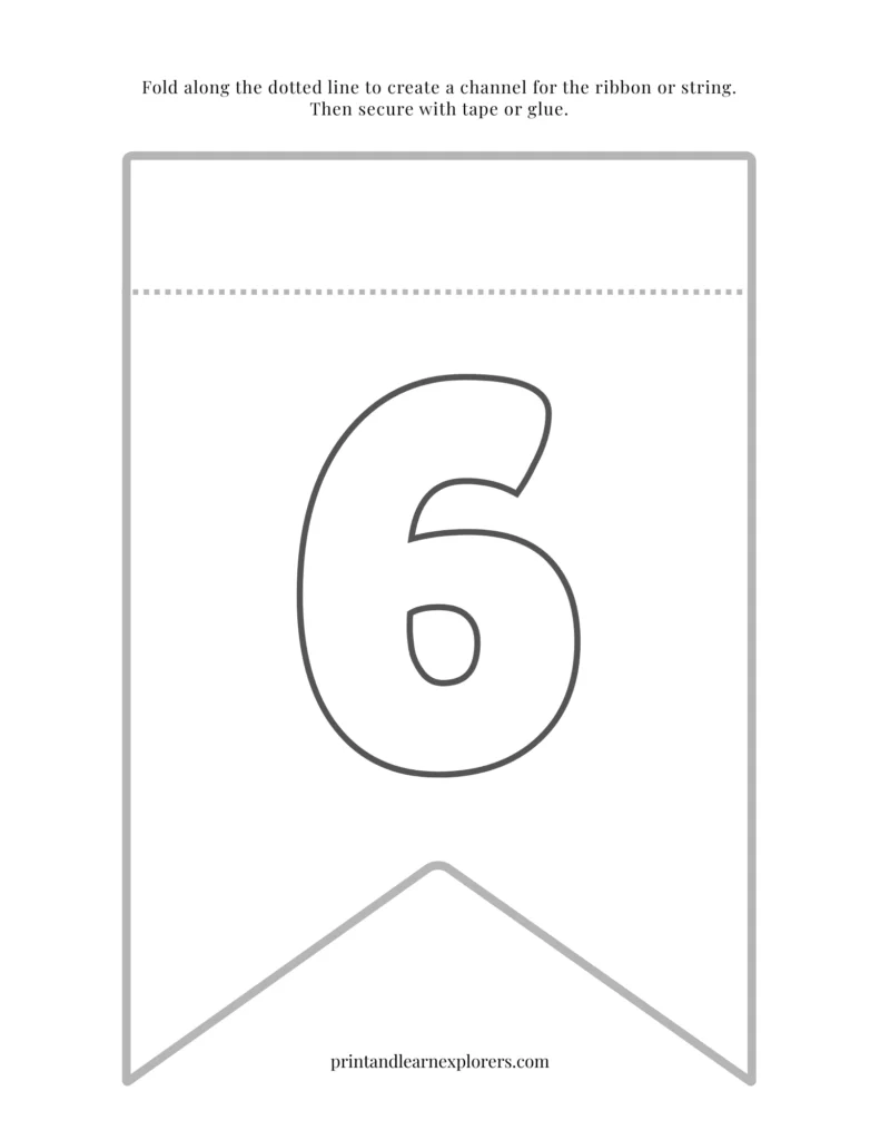 Color in bunting number 6