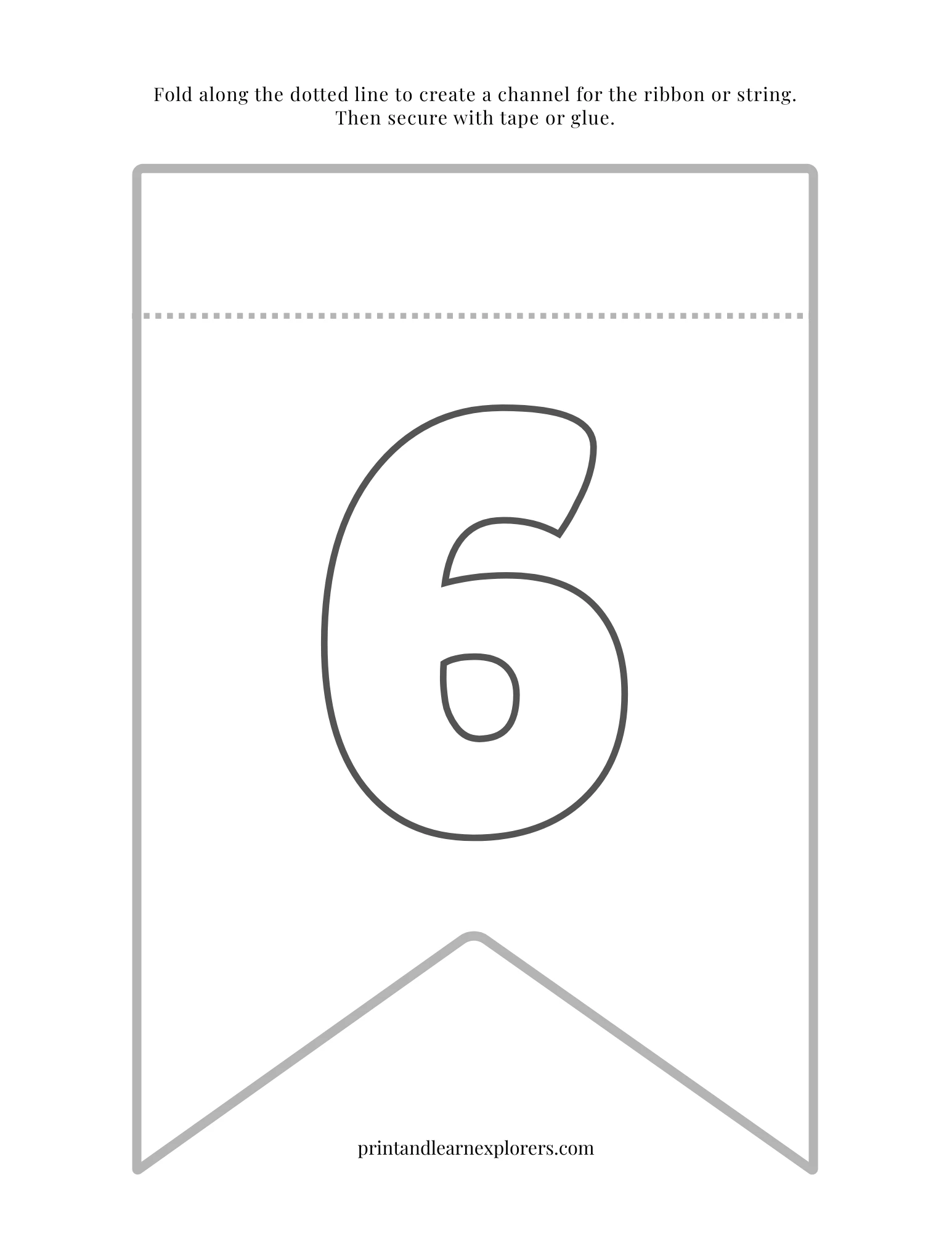 Color In Bunting Number 6