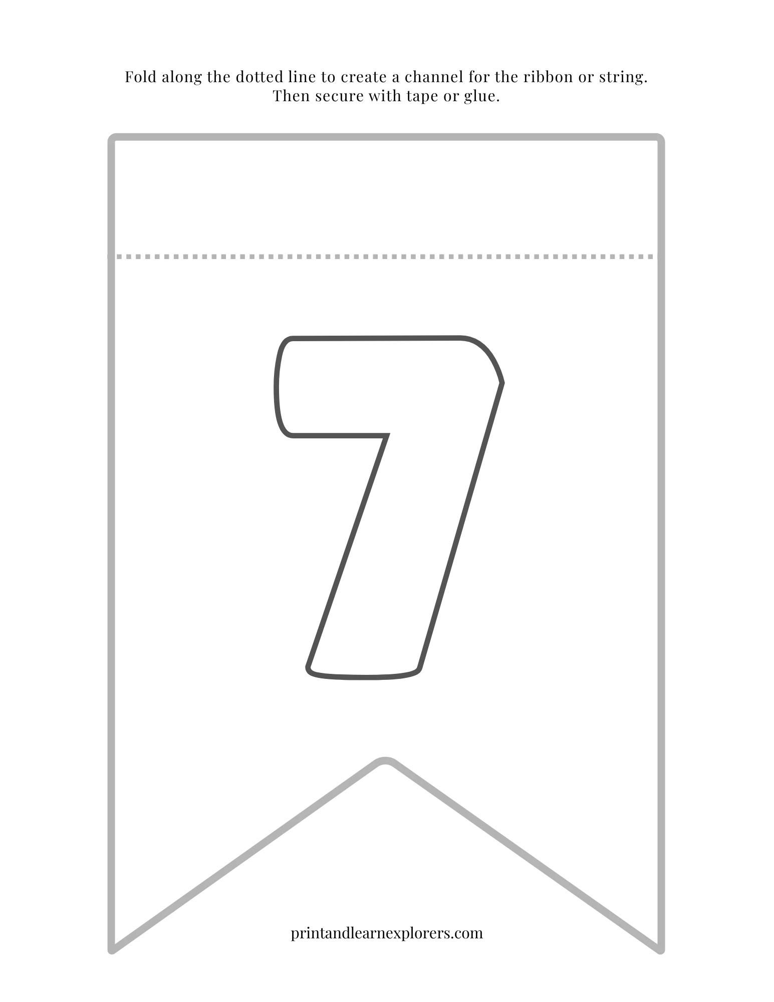 Color In Bunting Number 7