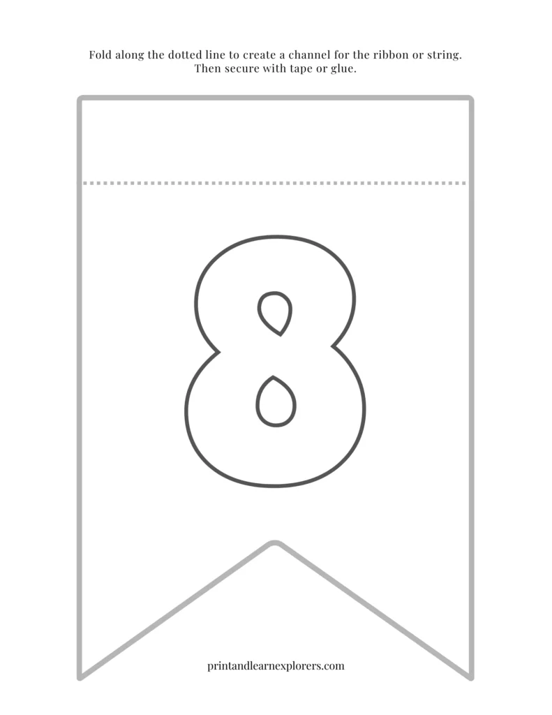 Color in bunting number 8