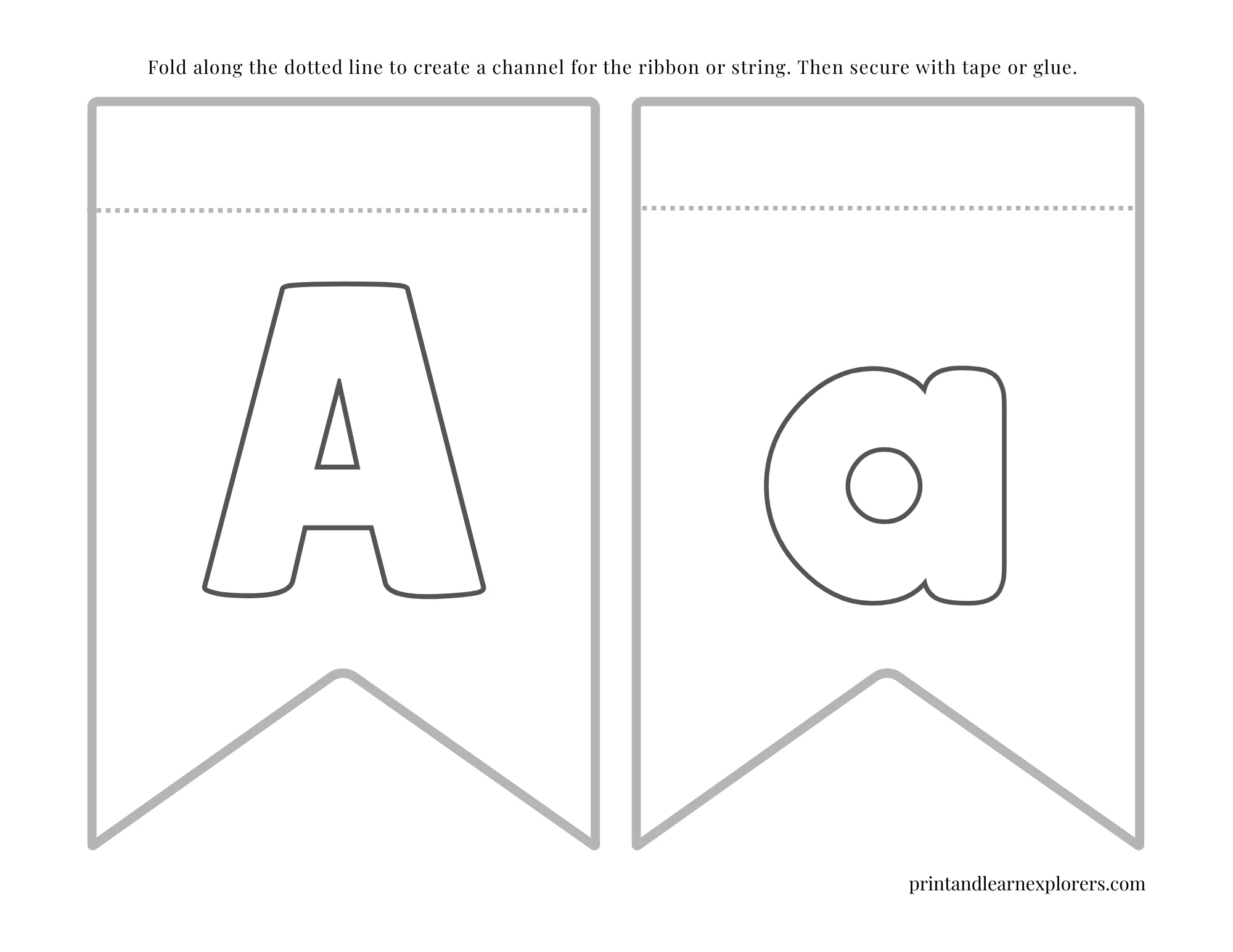 Color In Bunting Small Letter A