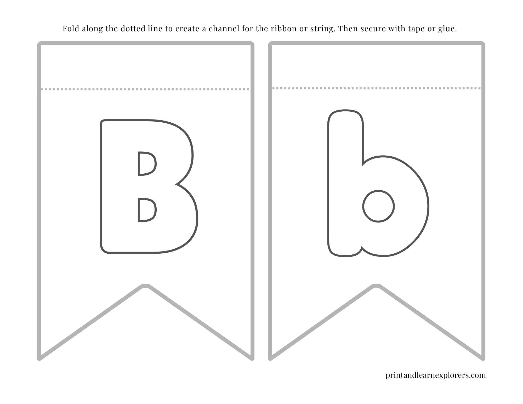 Color In Bunting Small Letter B