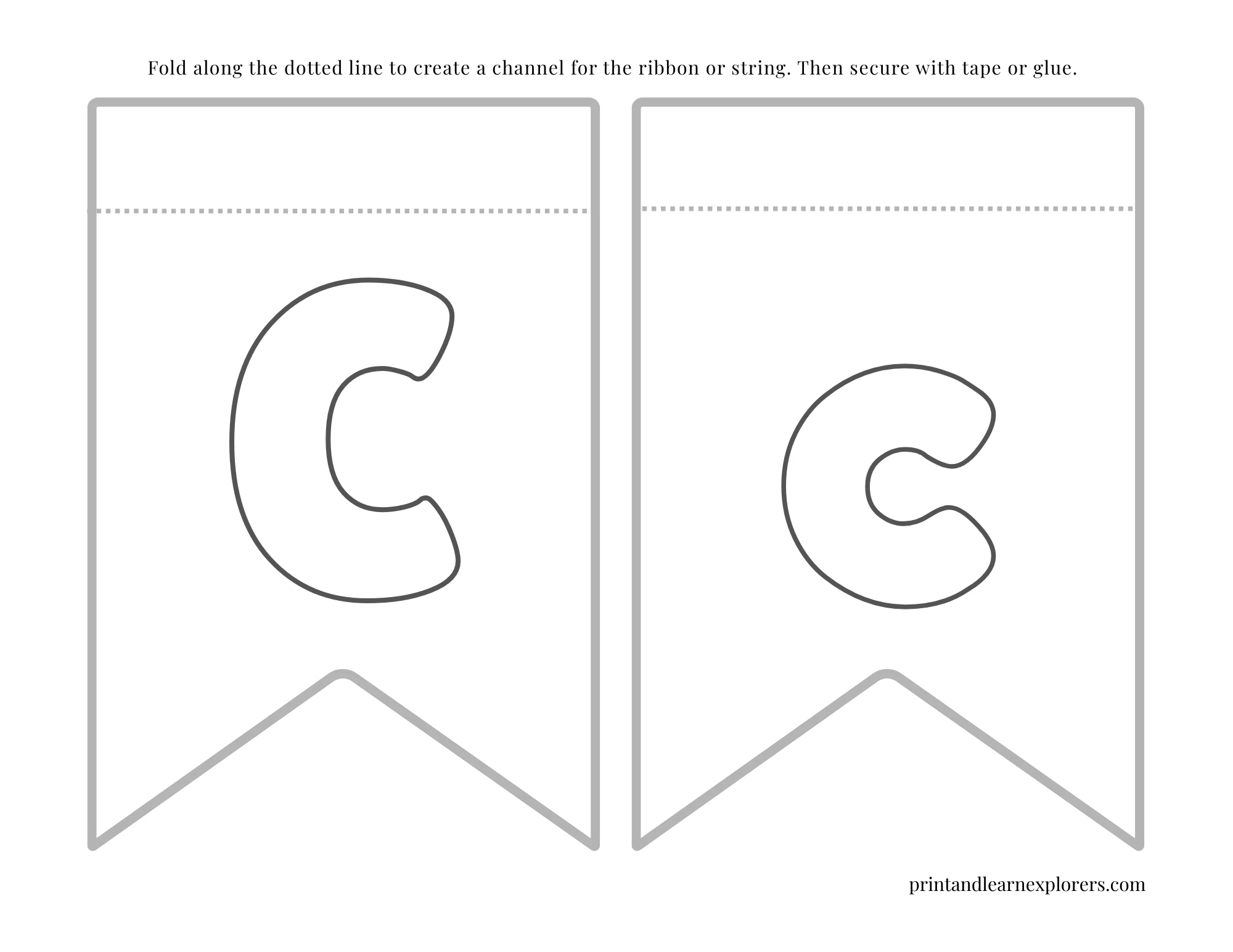Color In Bunting Small Letter C