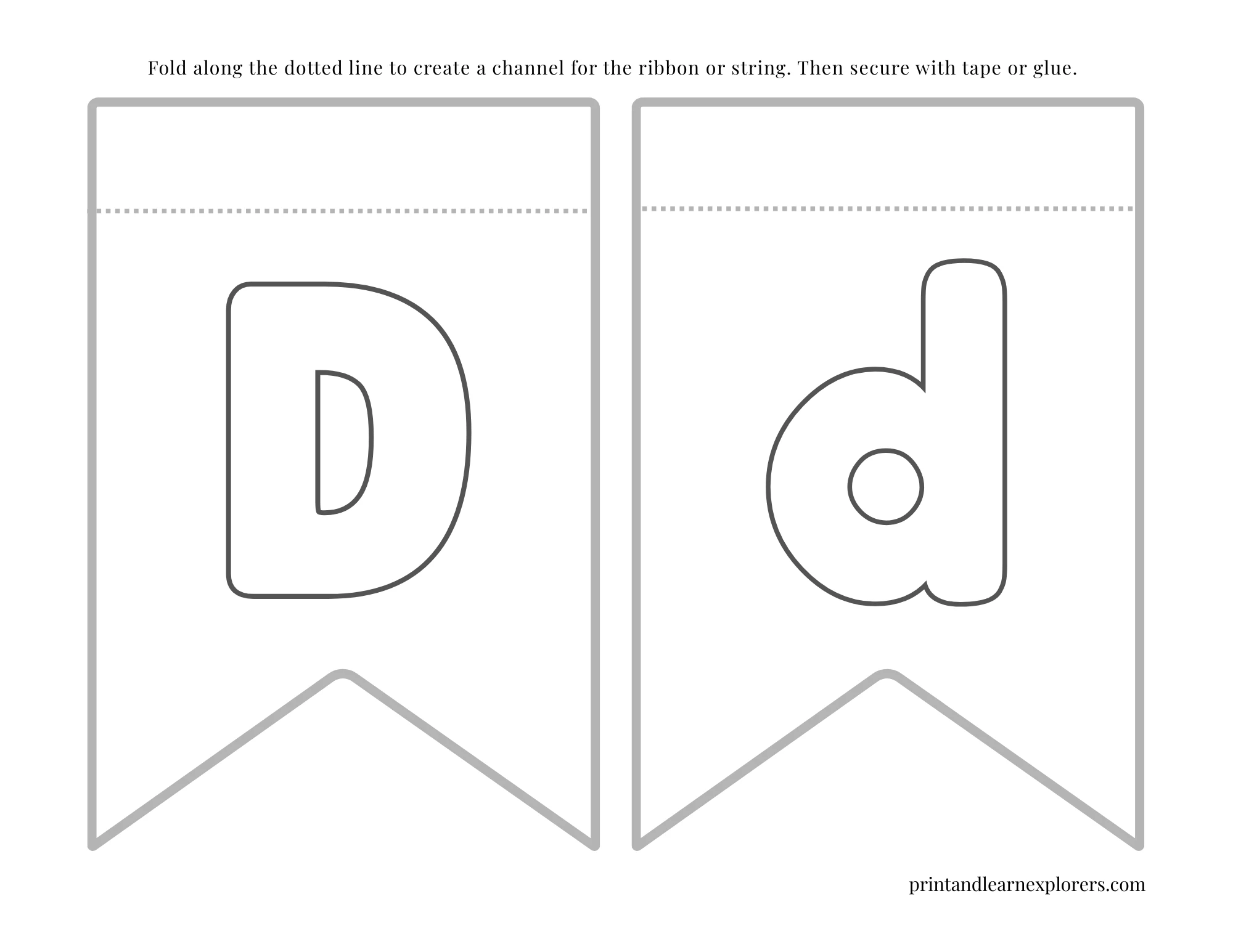 Color In Bunting Small Letter D