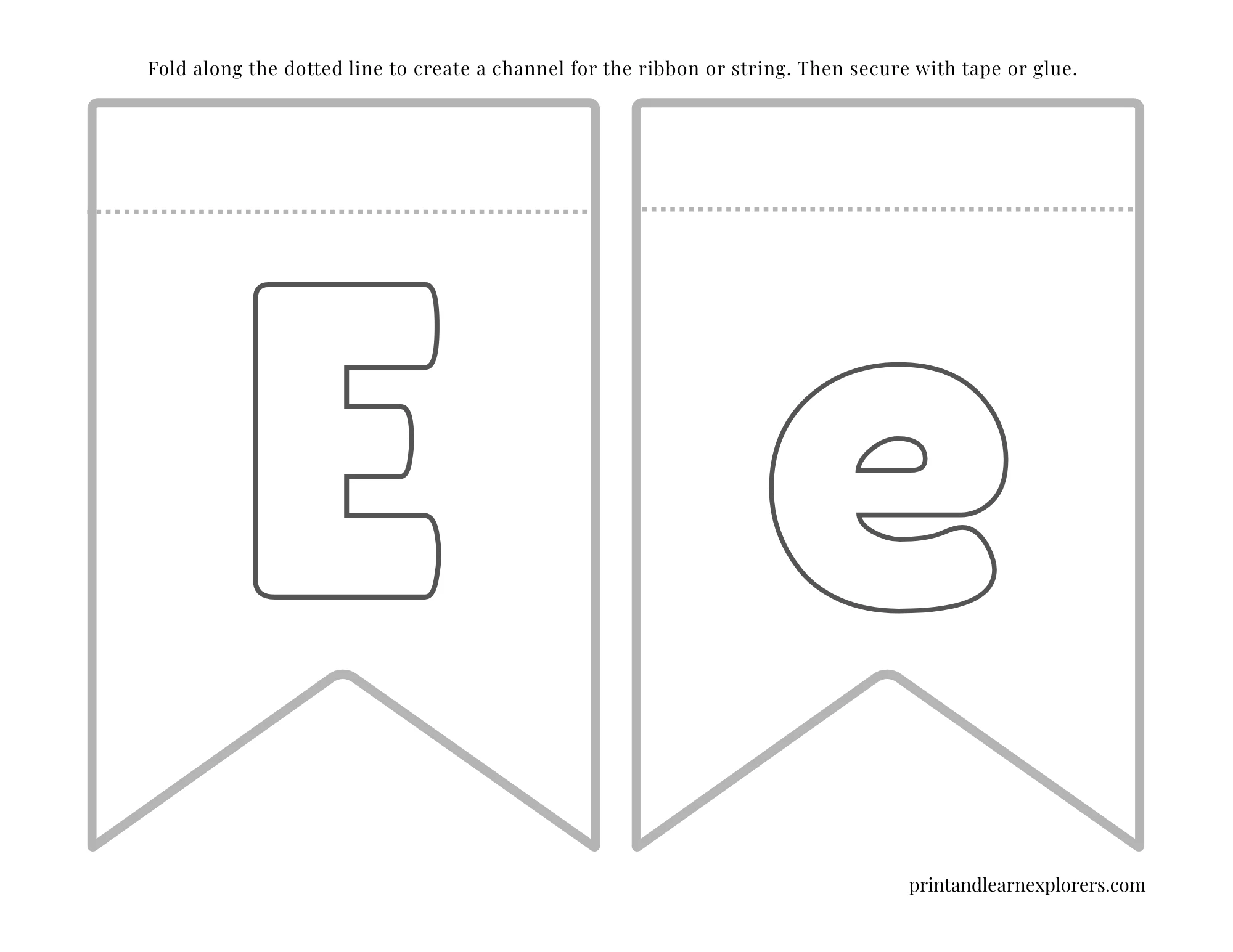 Color In Bunting Small Letter E