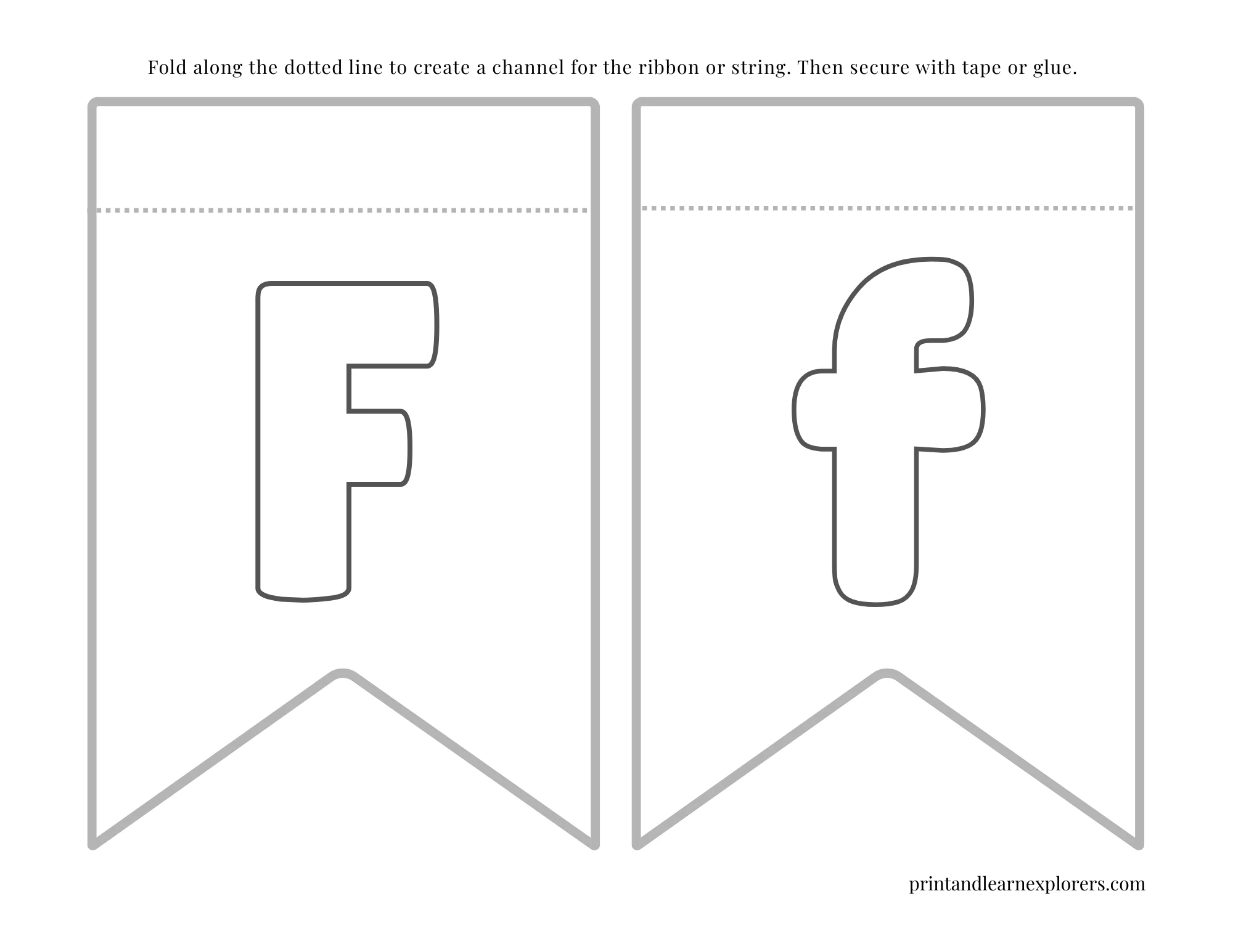 Color In Bunting Small Letter F
