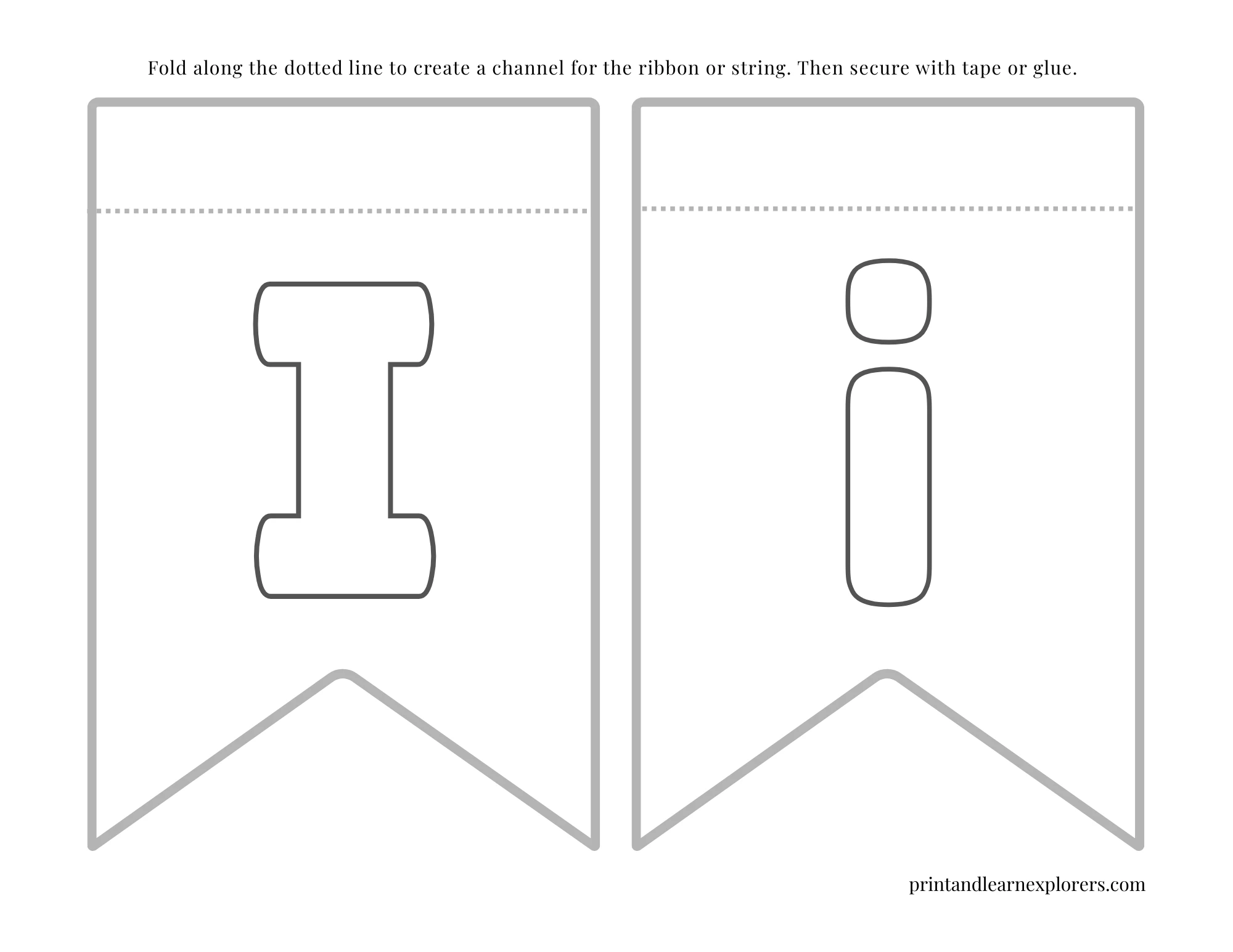 Color In Bunting Small Letter I