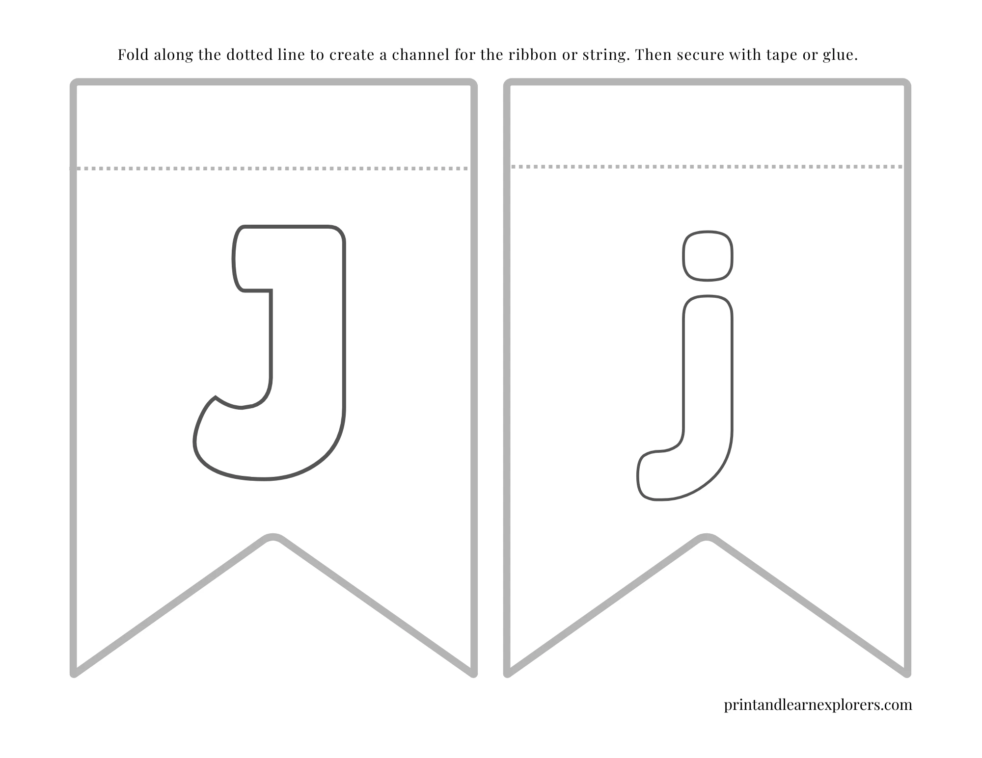 Color In Bunting Small Letter J
