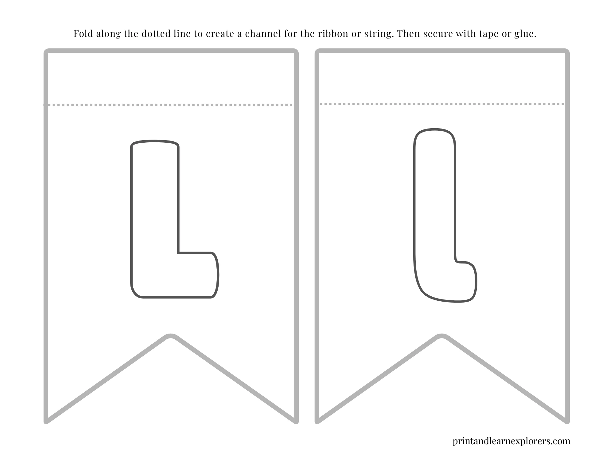 Color In Bunting Small Letter L