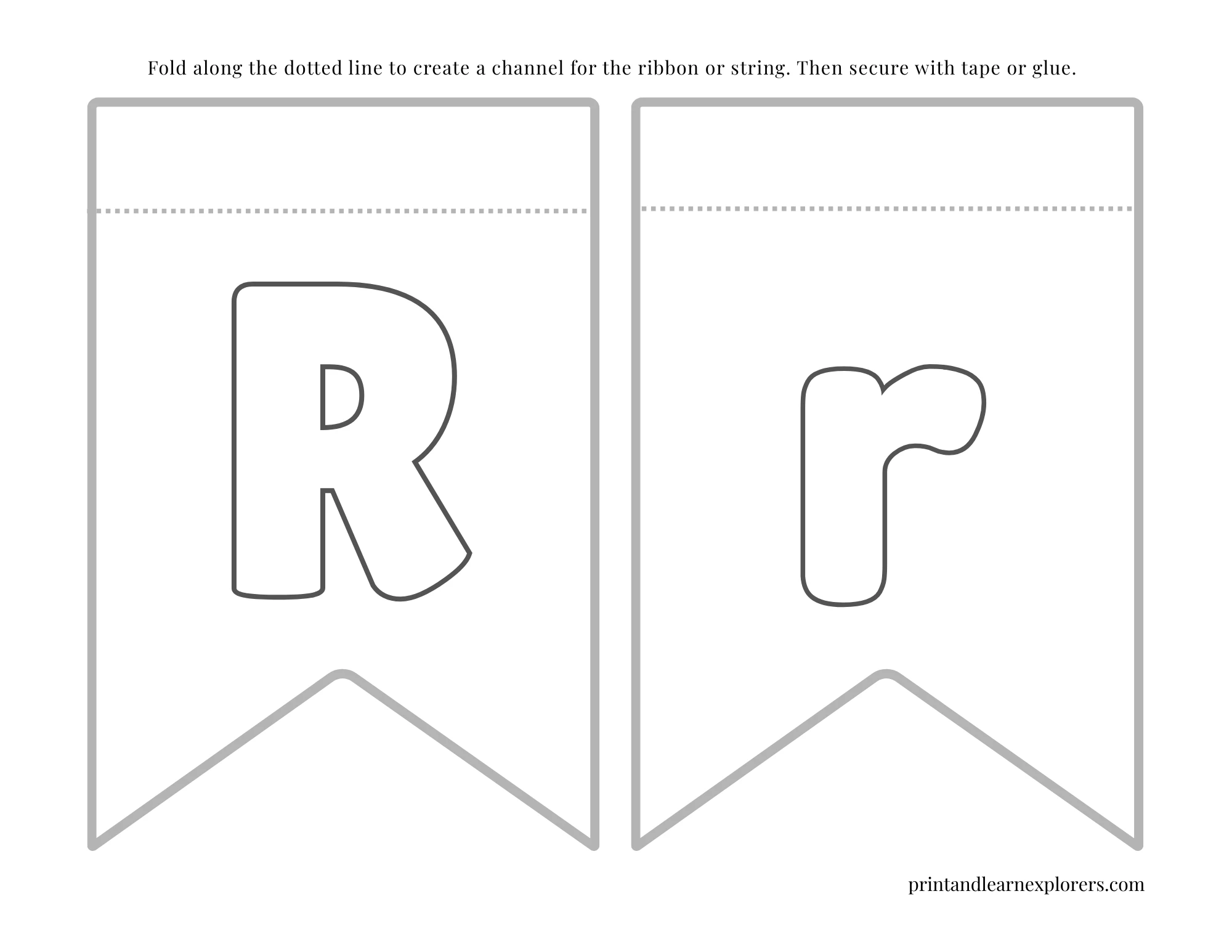 Color In Bunting Small Letter R