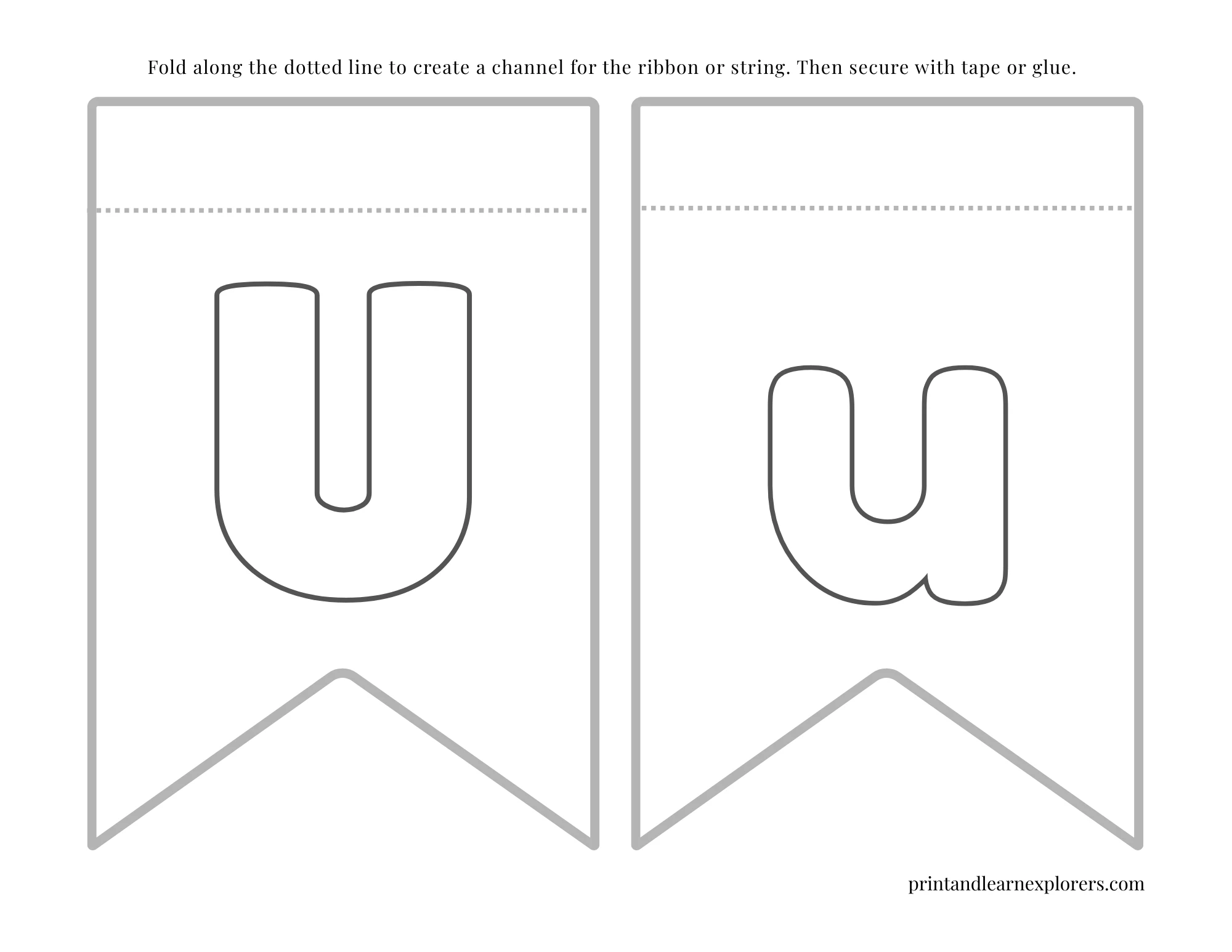 Color In Bunting Small Letter U