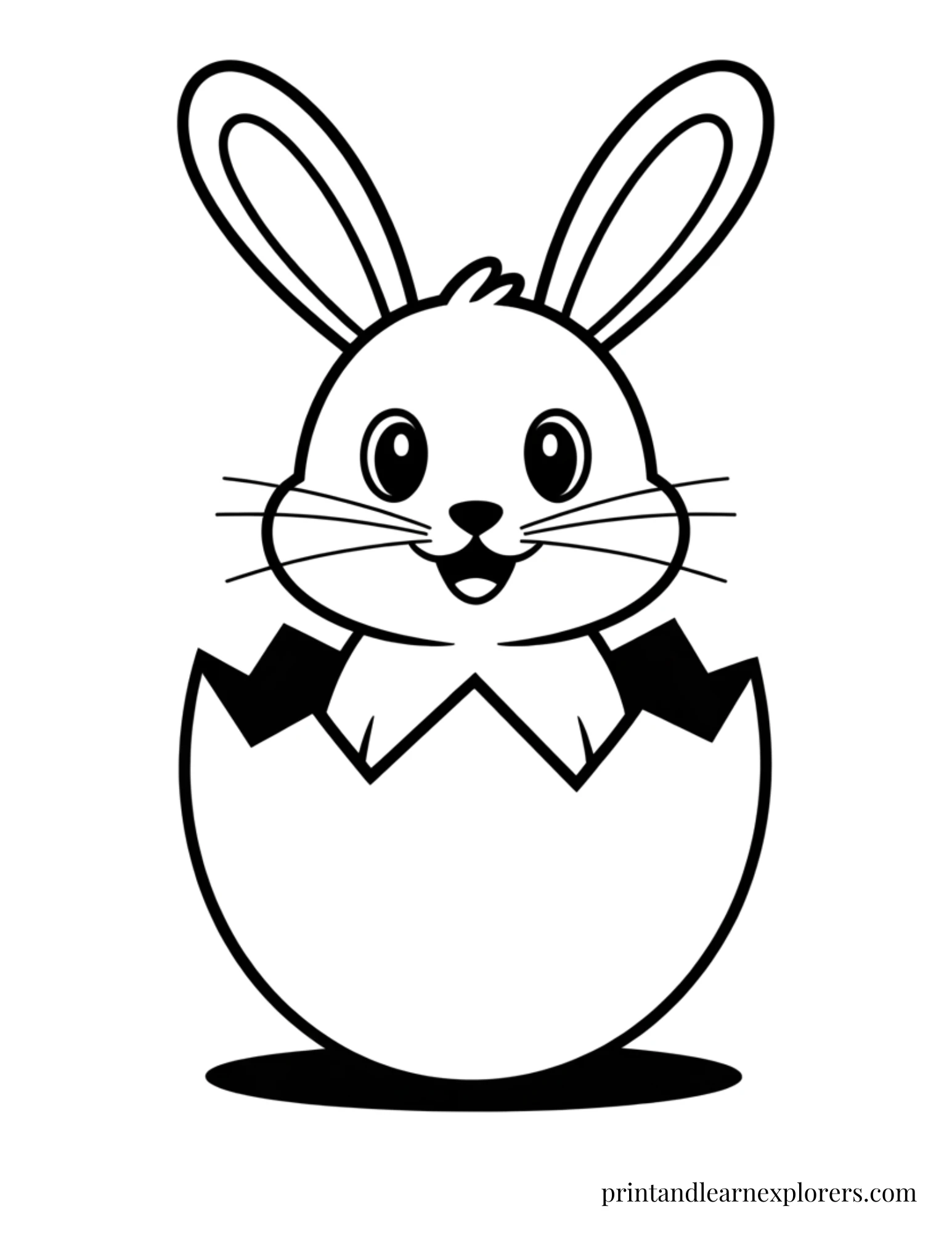 Easter Bunny Peekaboo Coloring Page