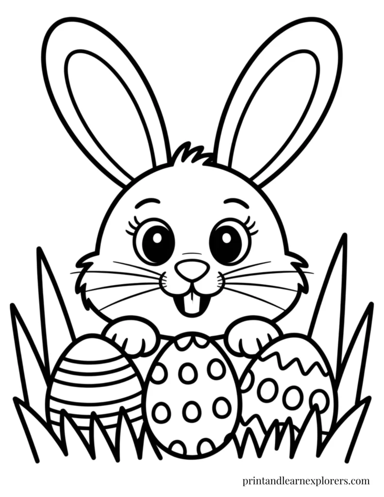 Easter bunny coloring page for preschool
