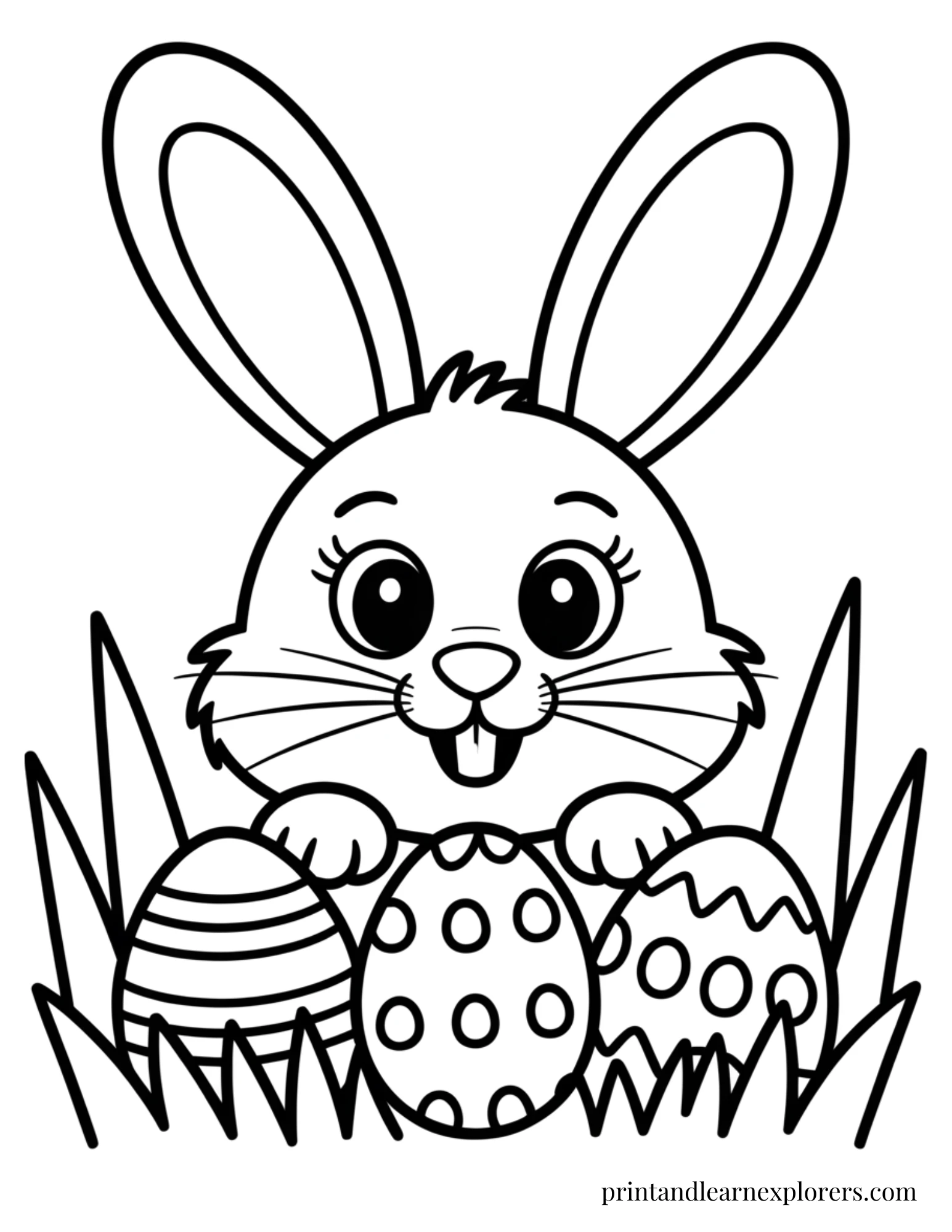 Easter Bunny Preschool Coloring Page