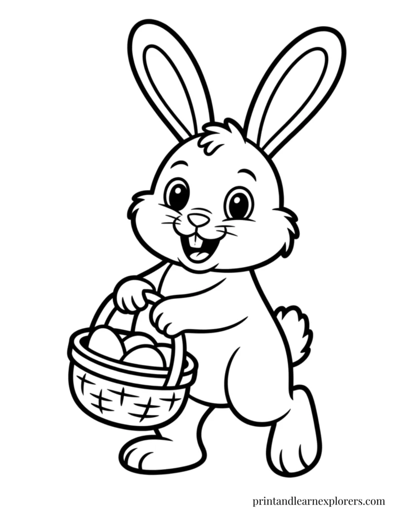 Easter bunny coloring printable