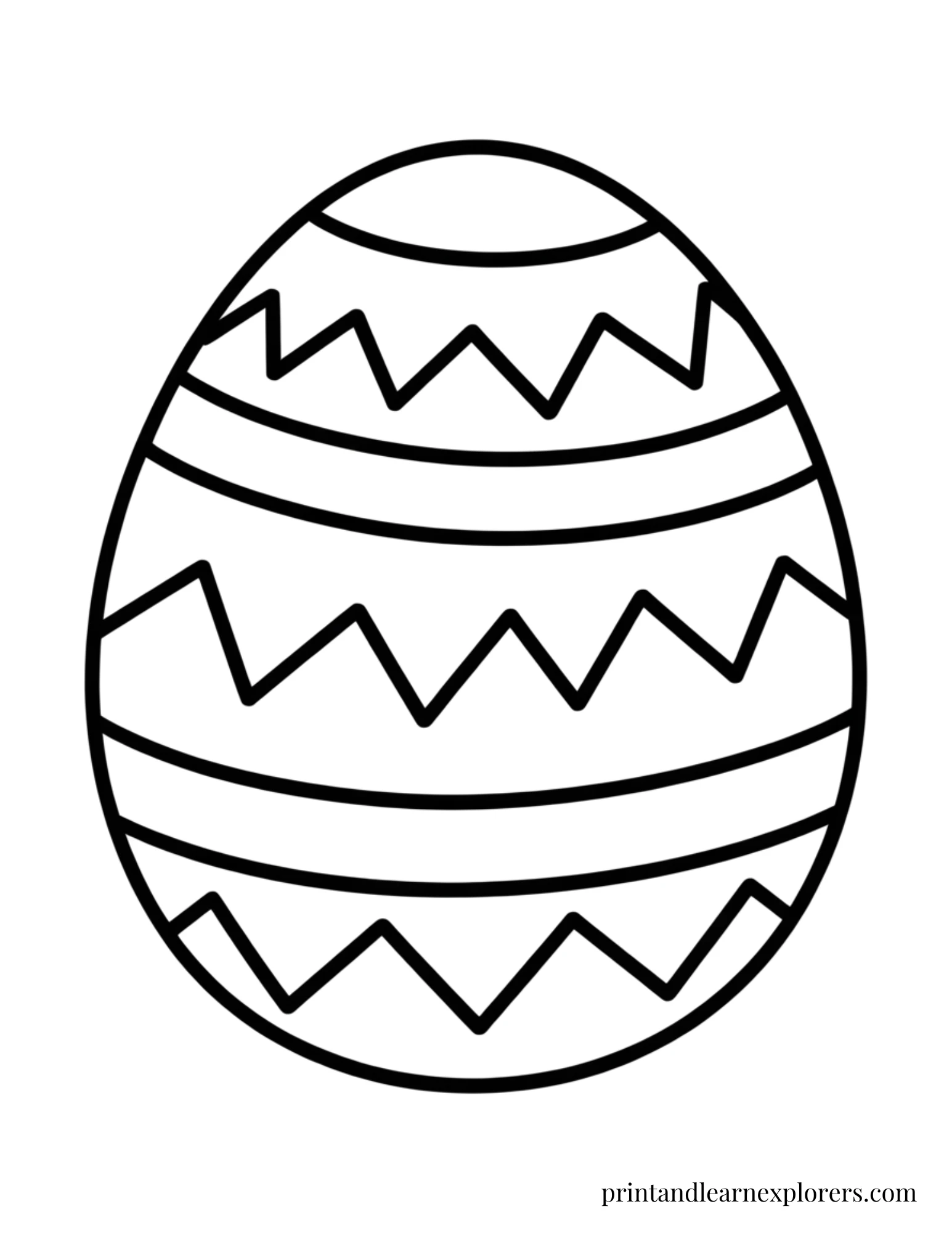 Easter Egg Coloring Page Cracks Lines