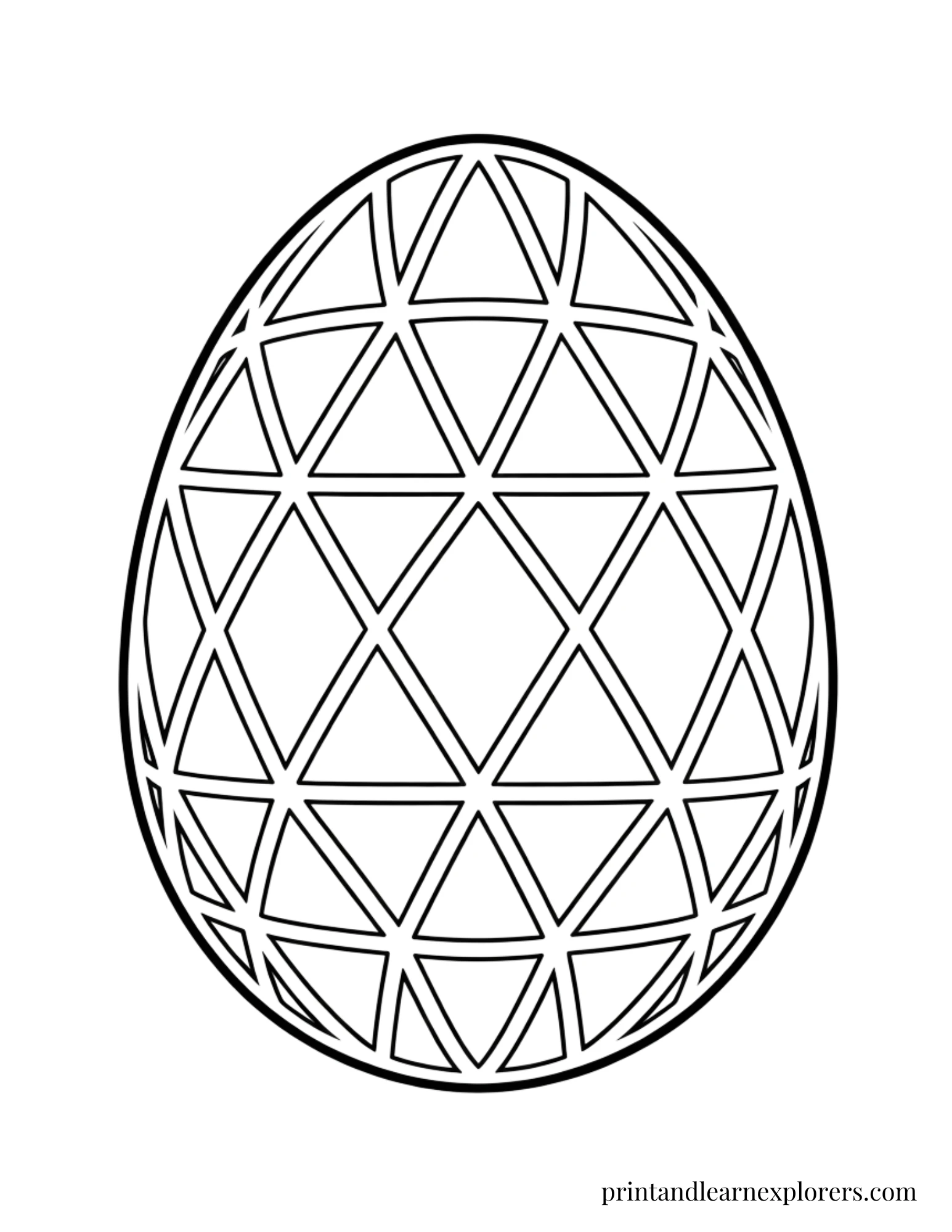 Easter Egg Coloring Page Geometric