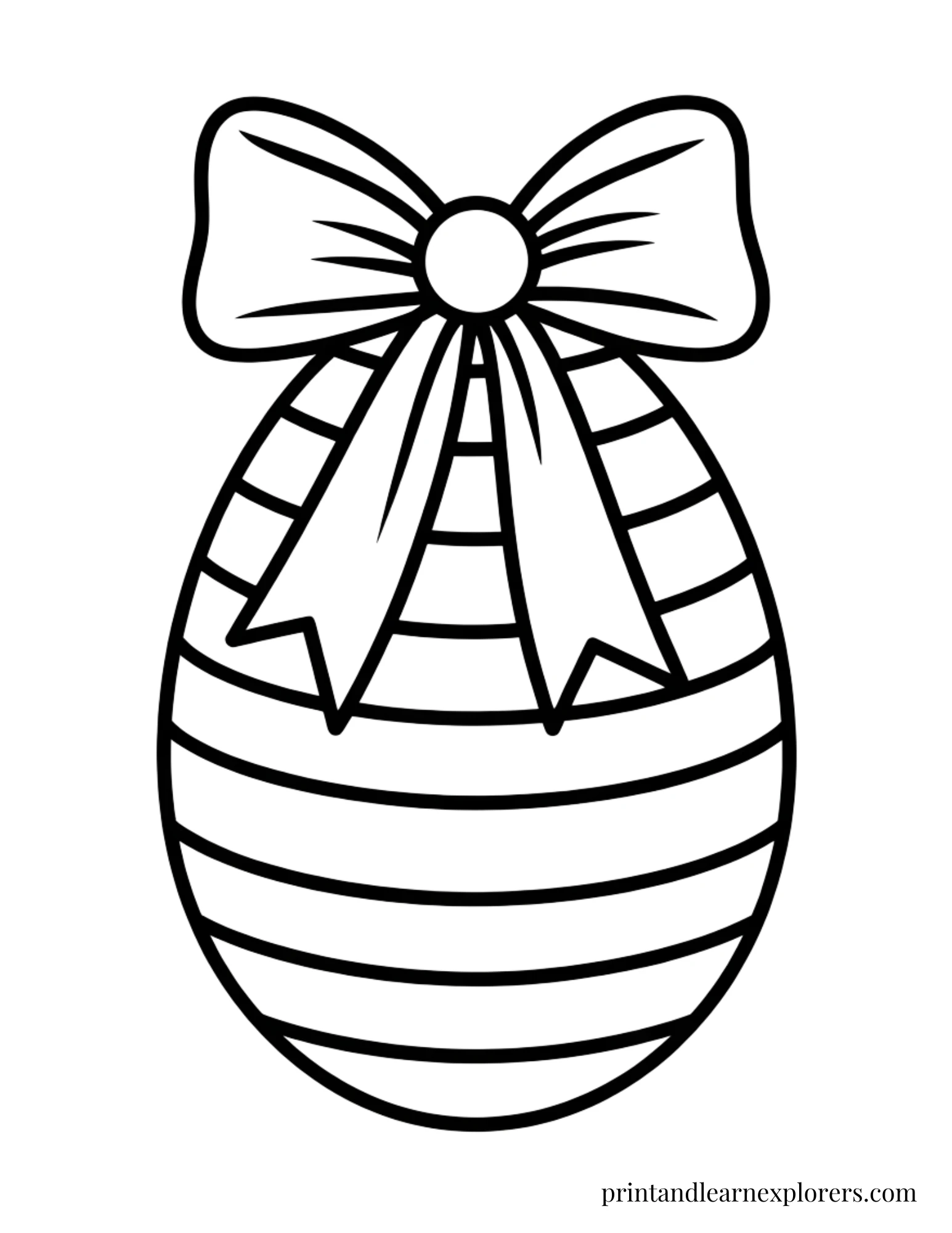 Easter Egg Coloring Page Large Bow