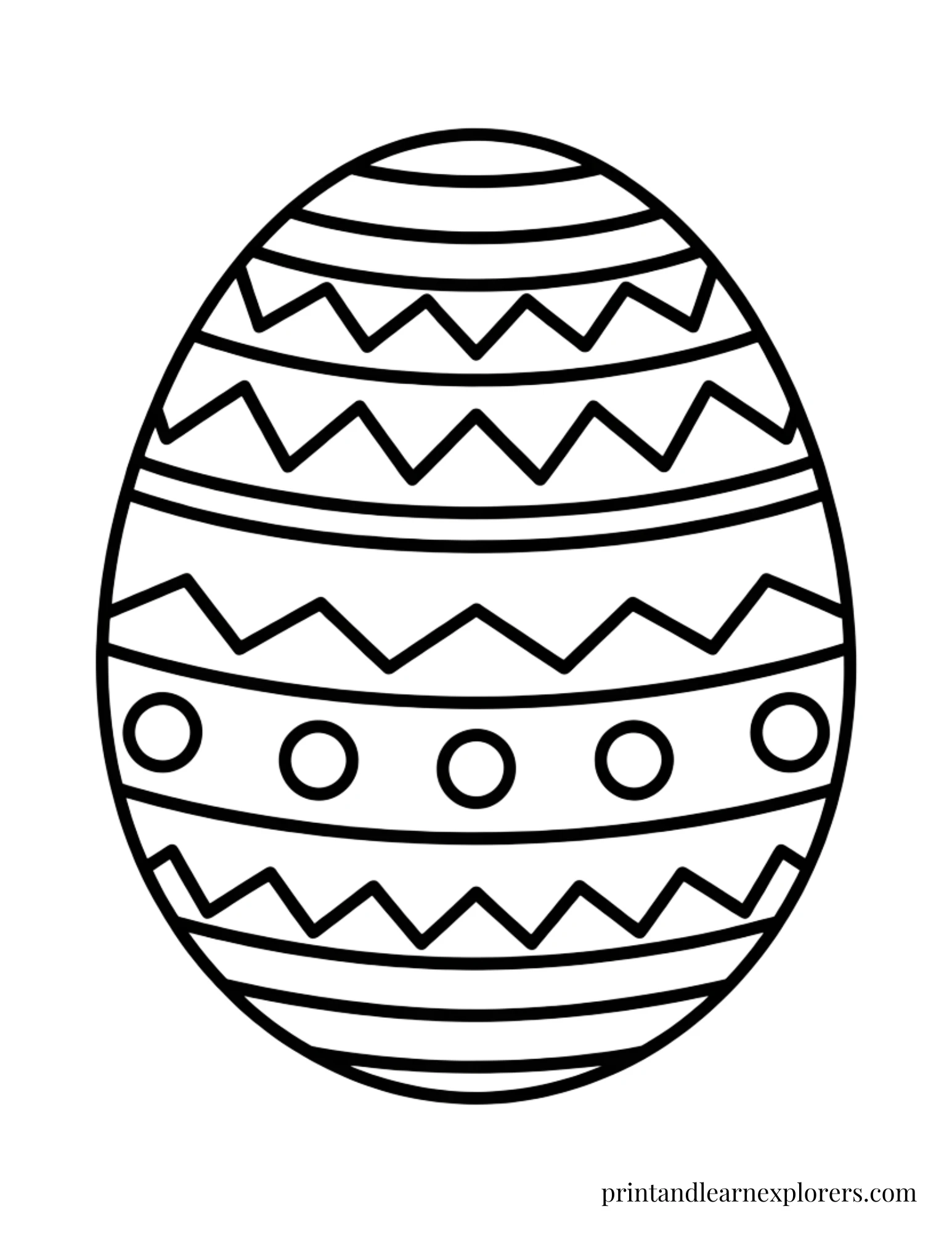 Easter Egg Coloring Page Patterned