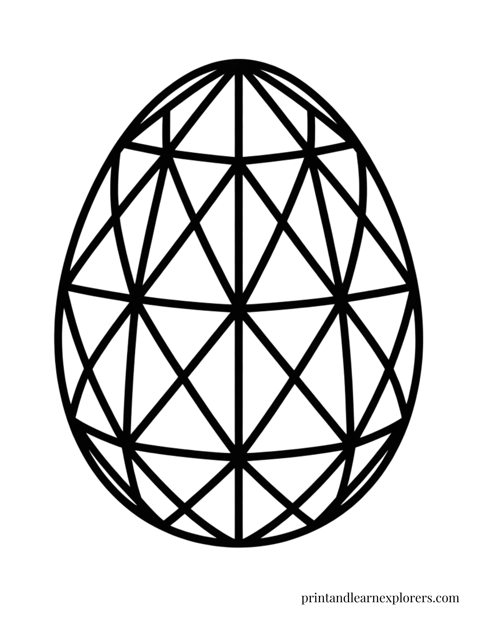 Easter Egg Coloring Page Simple Geometric