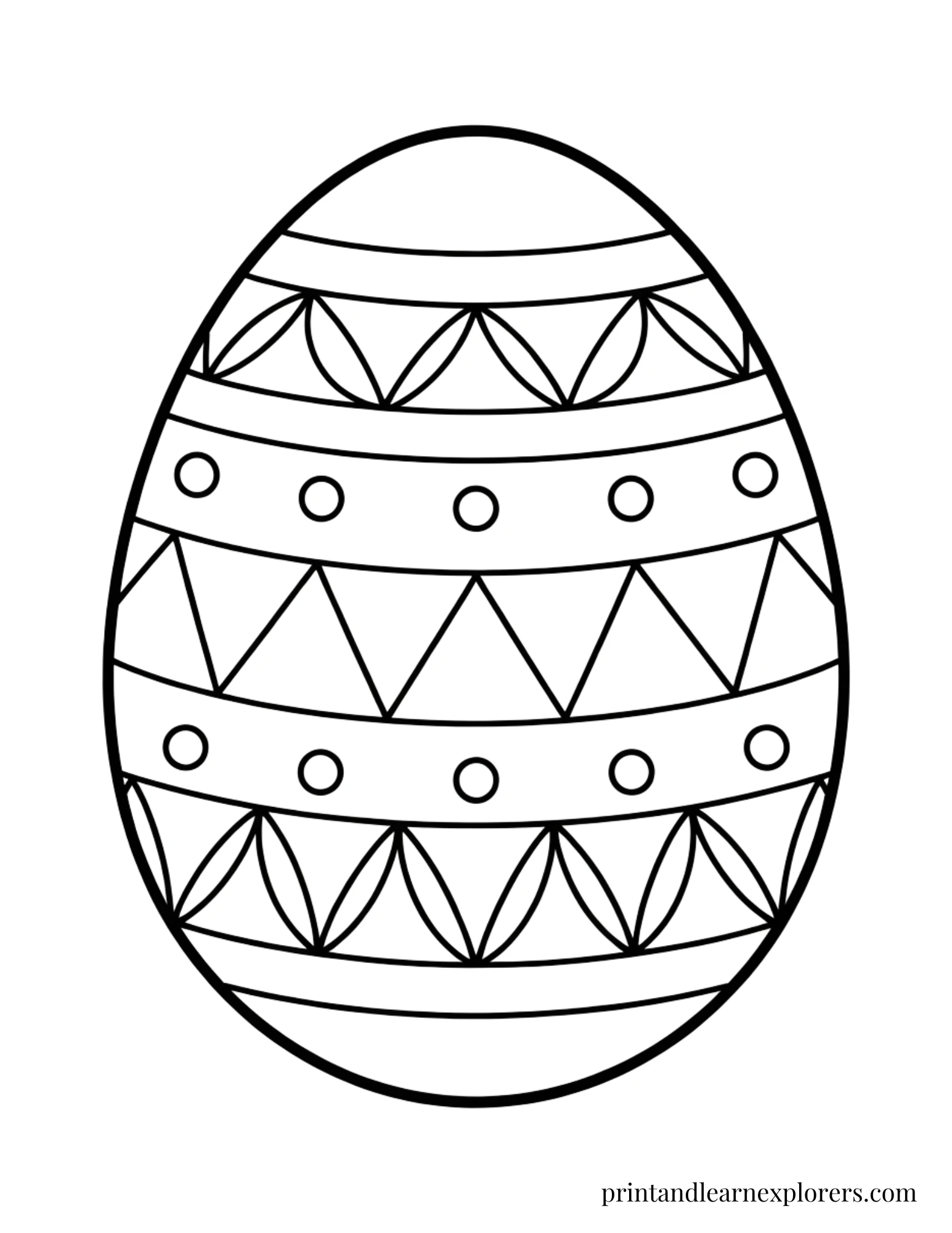 Easter Egg Coloring Page Simple Patterns