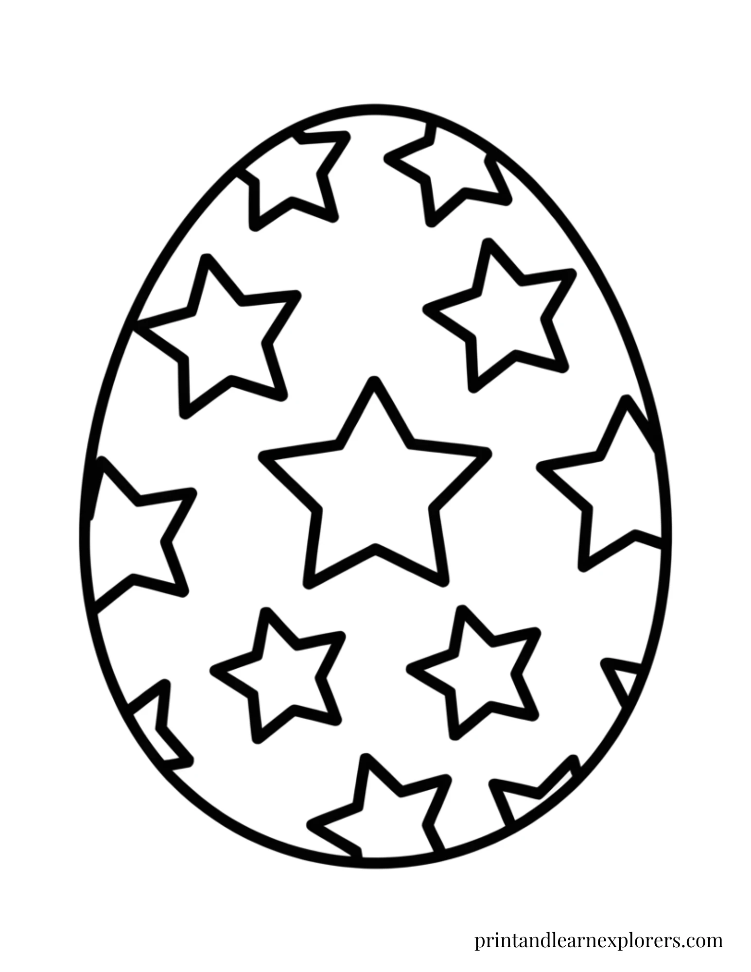 Easter Egg Coloring Page Stars