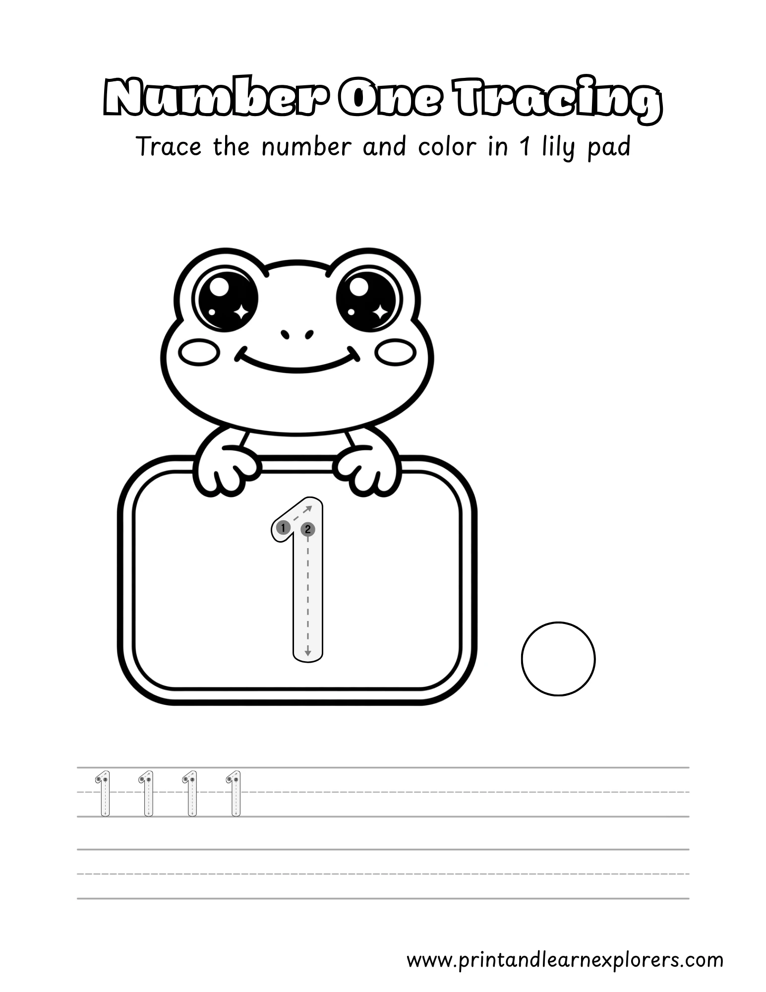 Frog Tracing Numbers 1