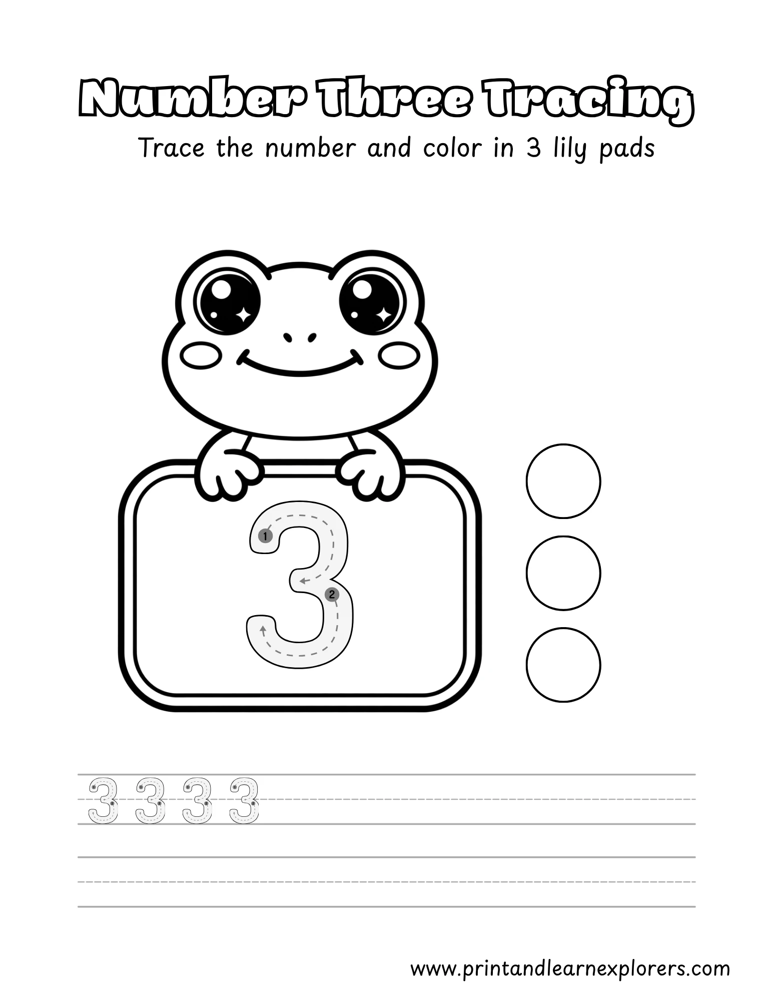 Frog Tracing Numbers 3