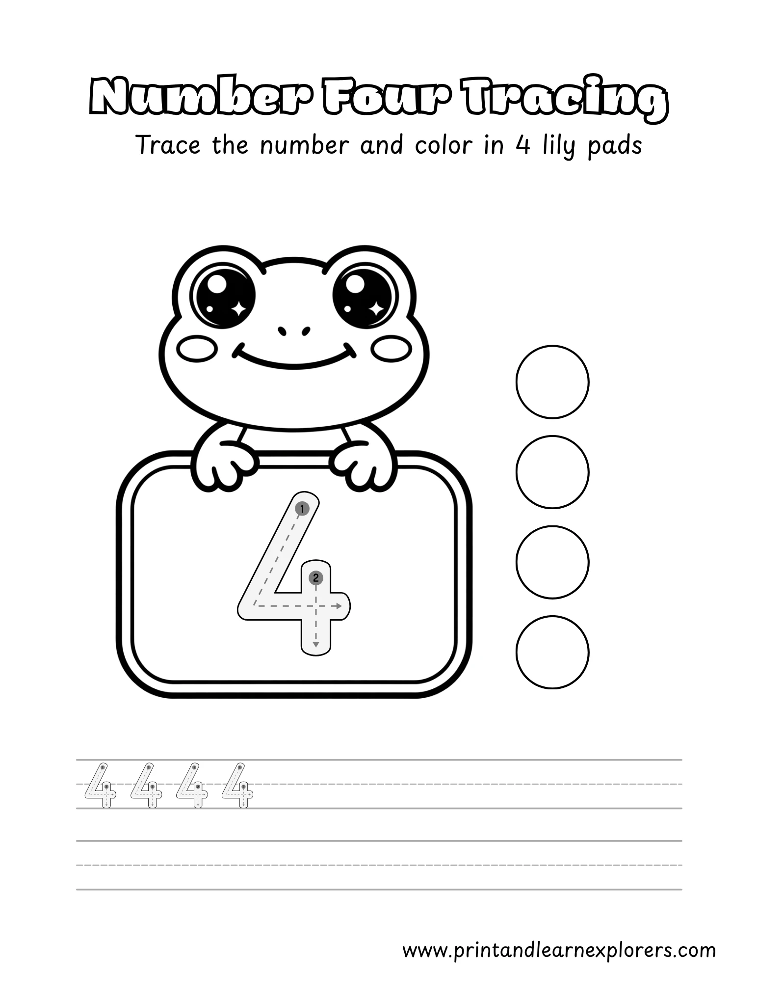 Frog Tracing Numbers 4
