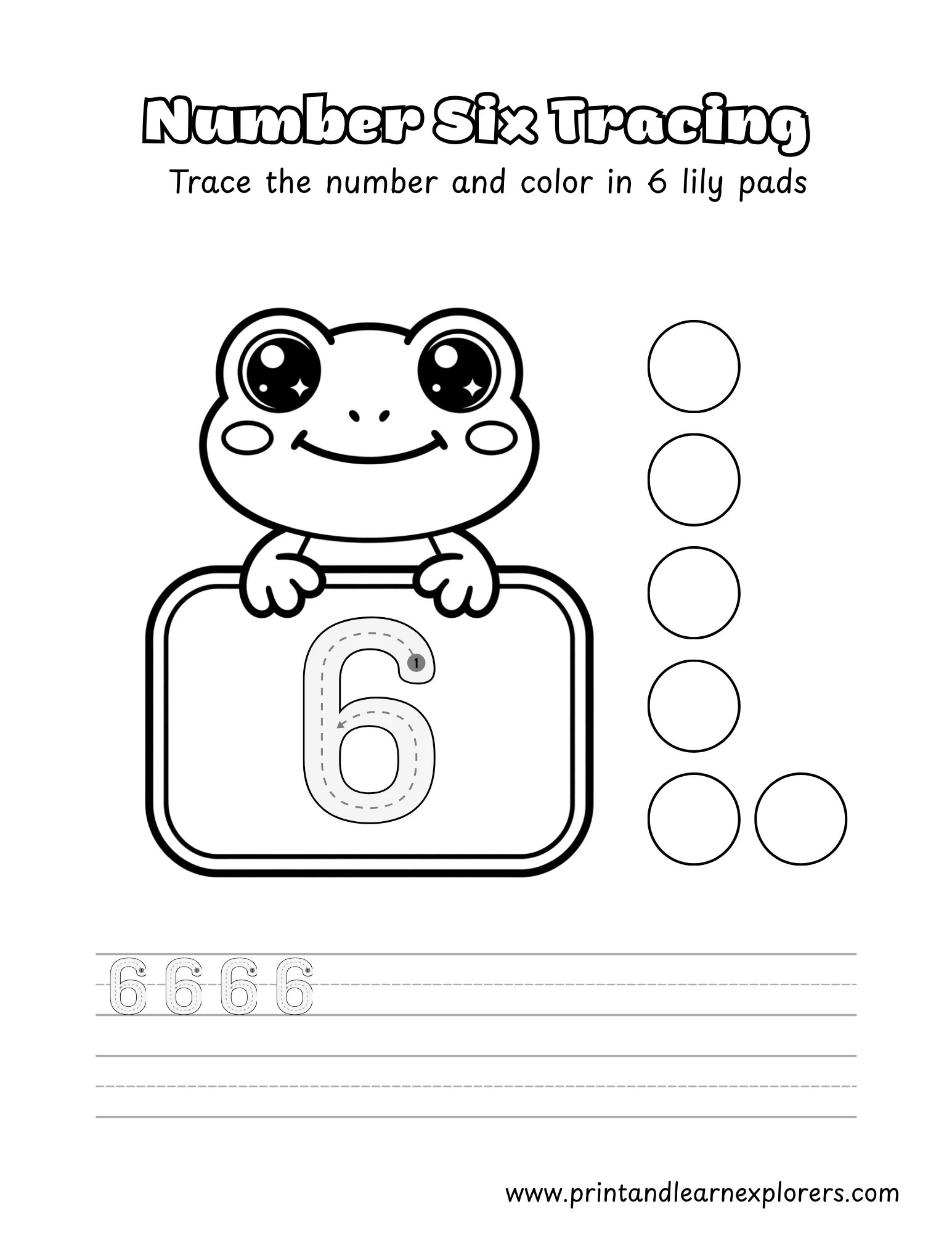 Frog Tracing Numbers 6