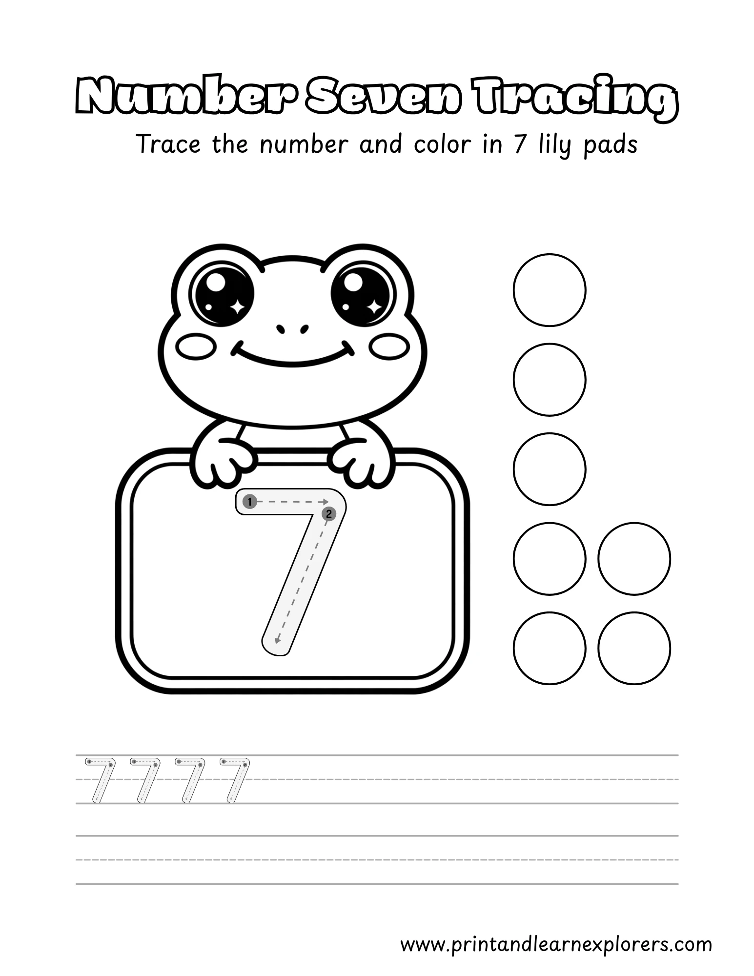 Frog Tracing Numbers 7
