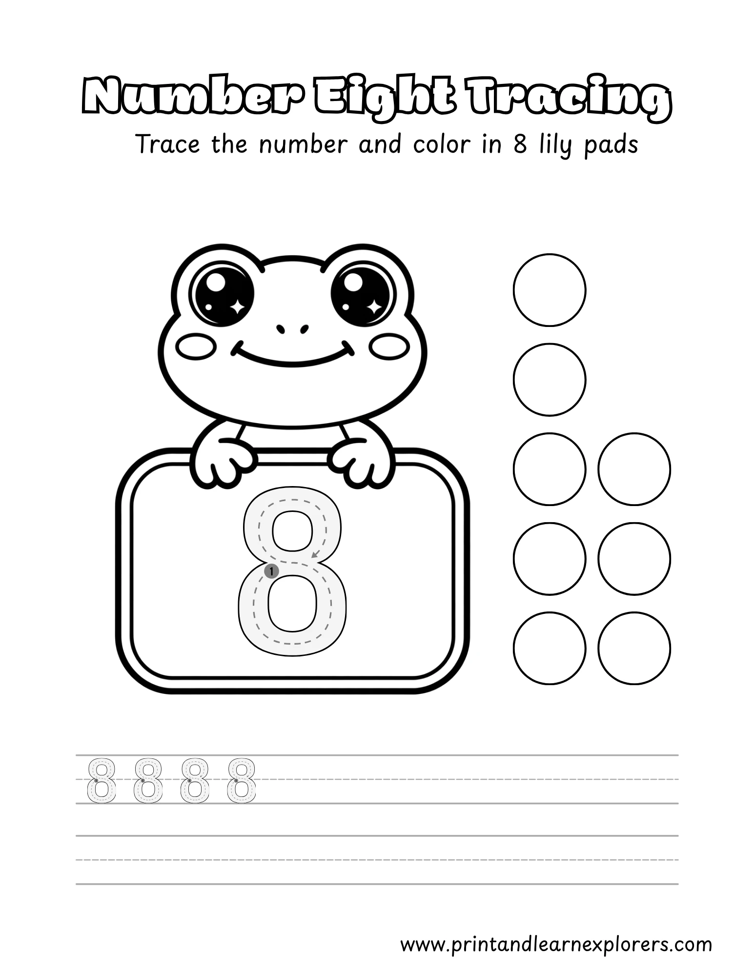 Frog Tracing Numbers 8