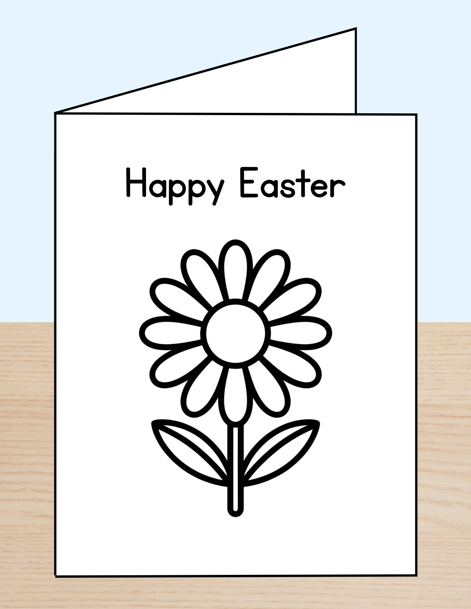 Happy Easter Coloring Card Daisy