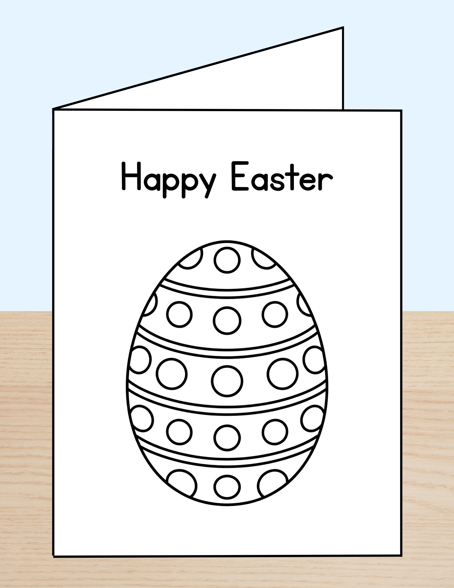 Happy Easter Coloring Card Egg Spots