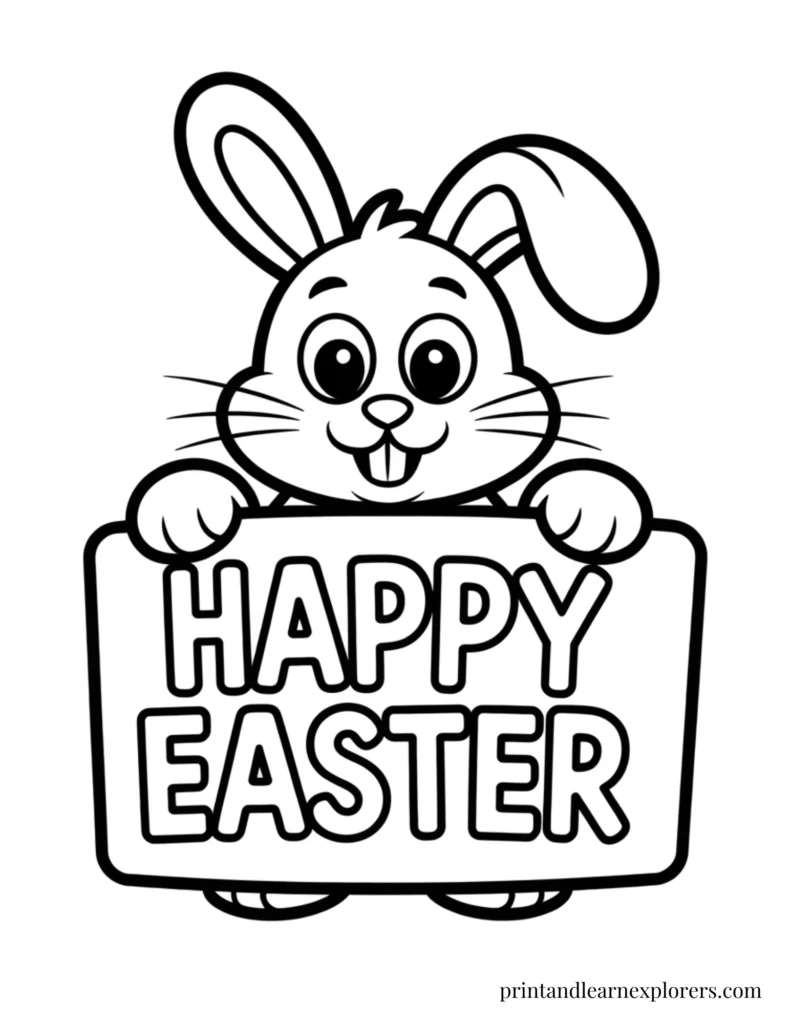 Happy Easter from the Easter bunny coloring page