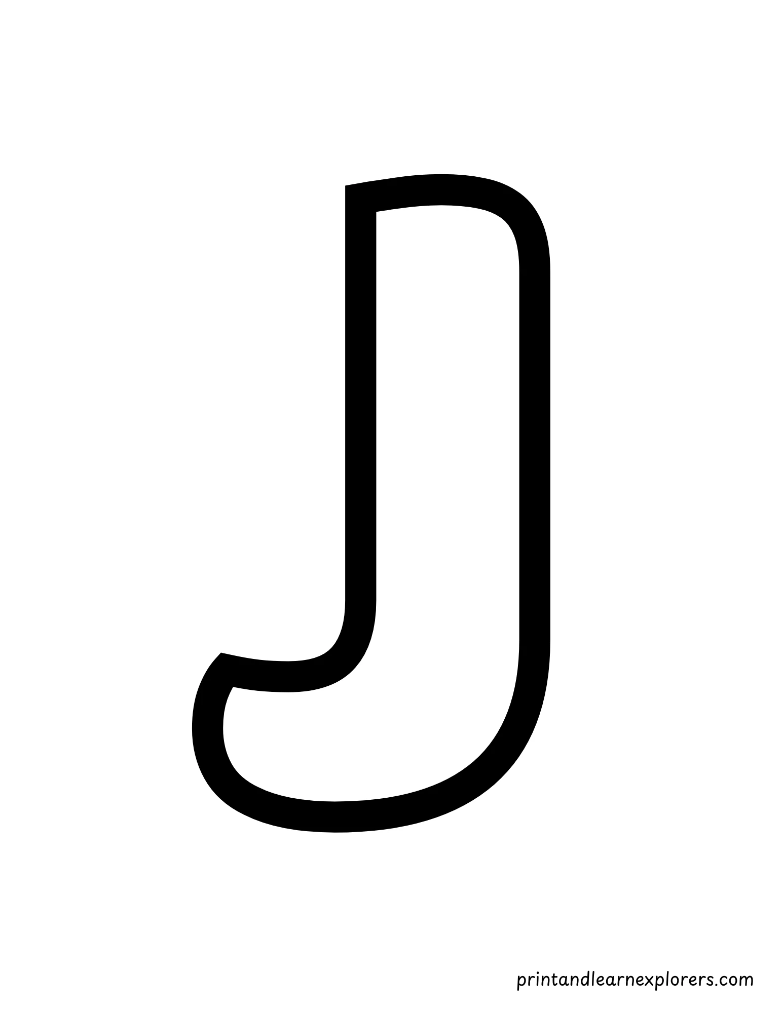Letter J Uppercase Coloring Page