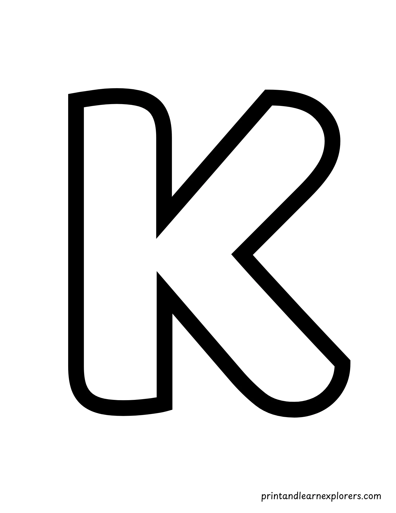 Letter K Uppercase Coloring Page