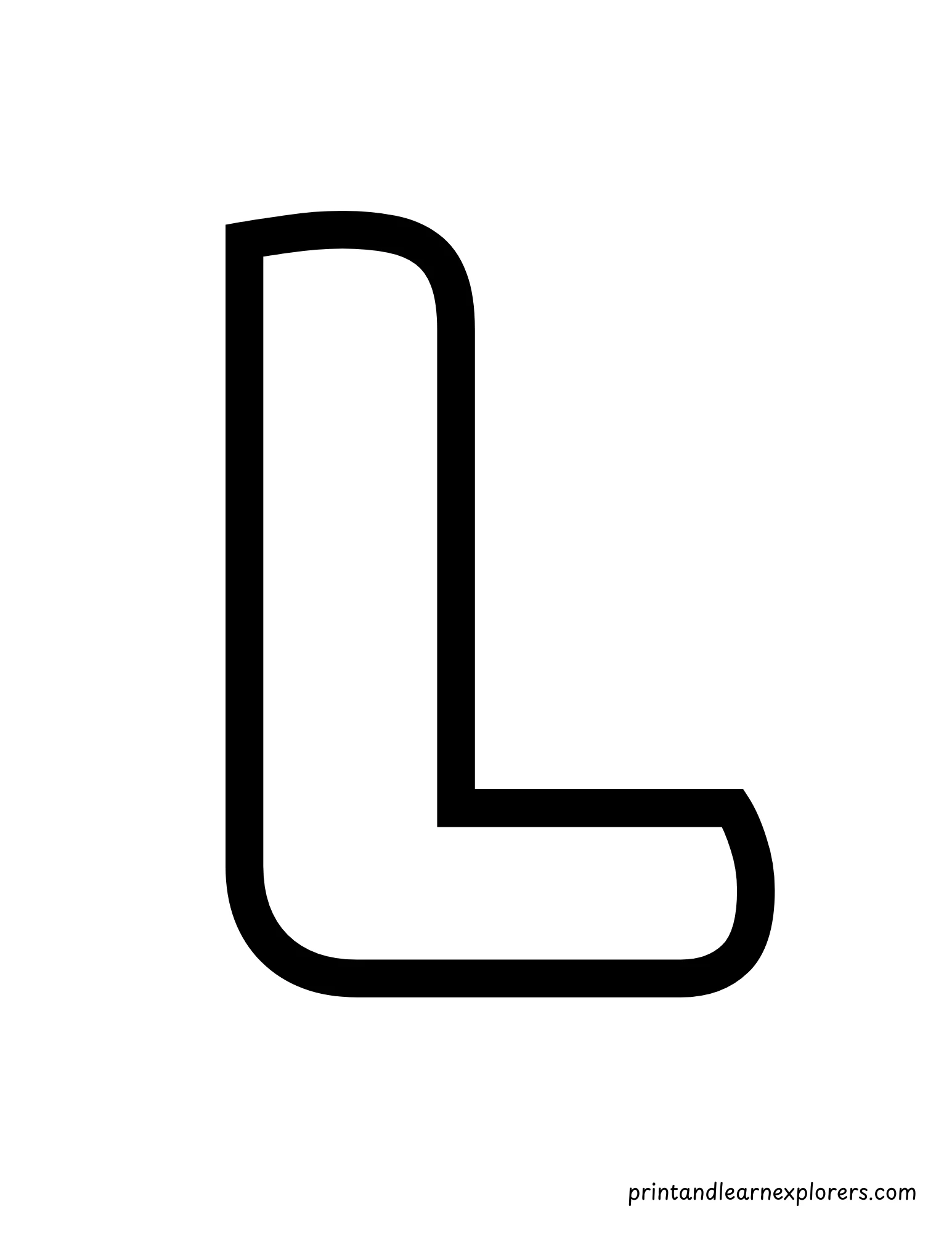 Letter L Uppercase Coloring Page