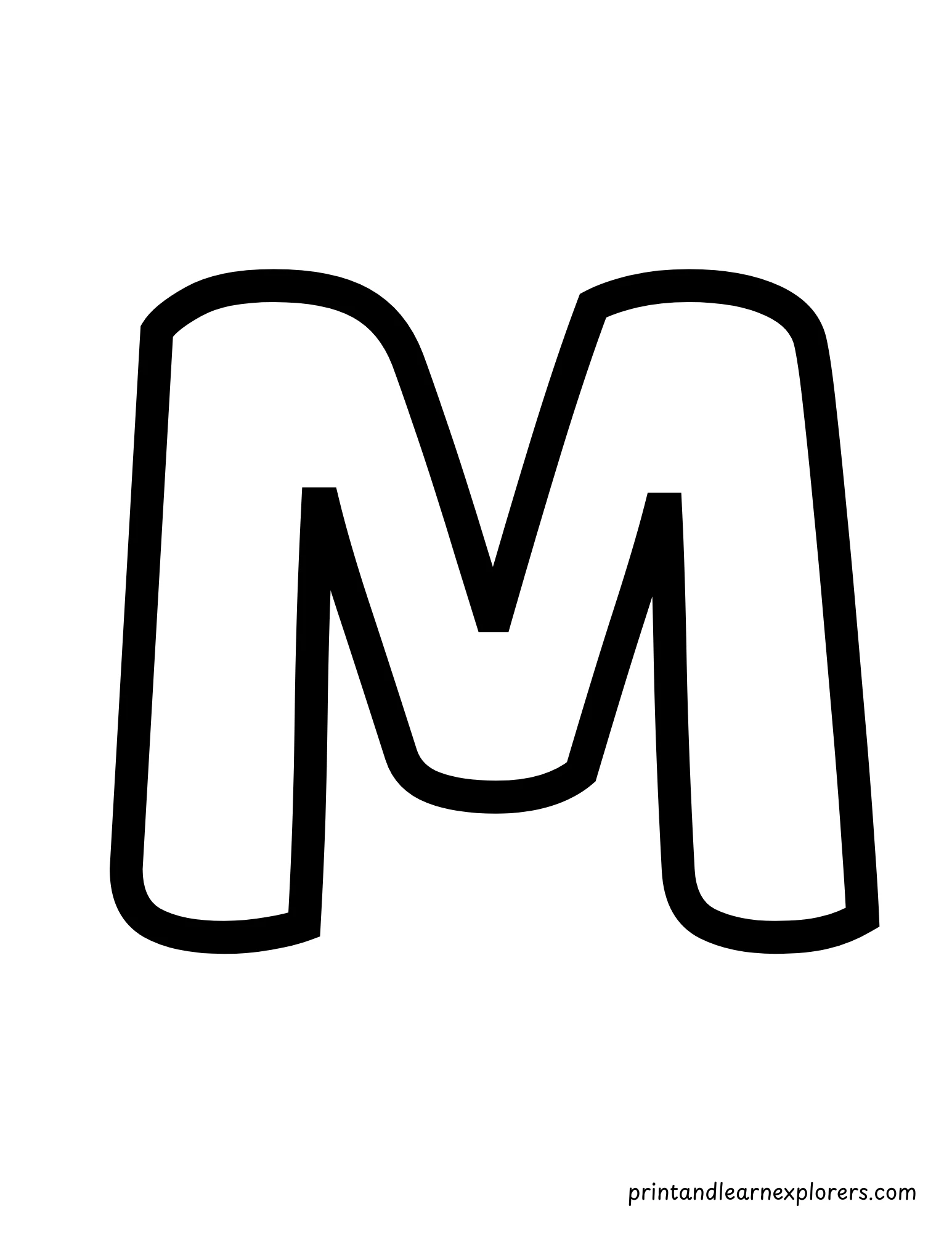 Letter M Uppercase Coloring Page