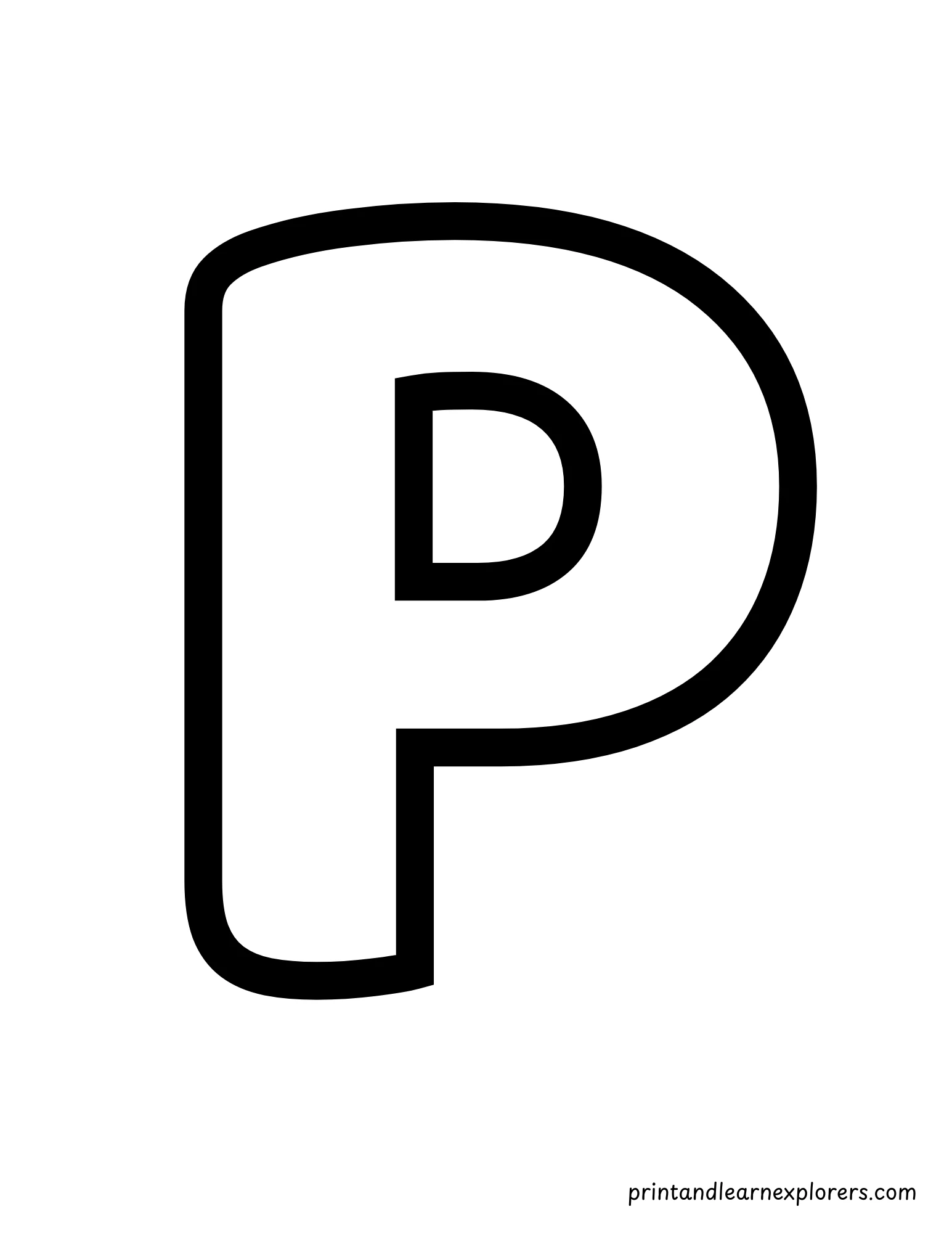 Letter P Uppercase Coloring Page