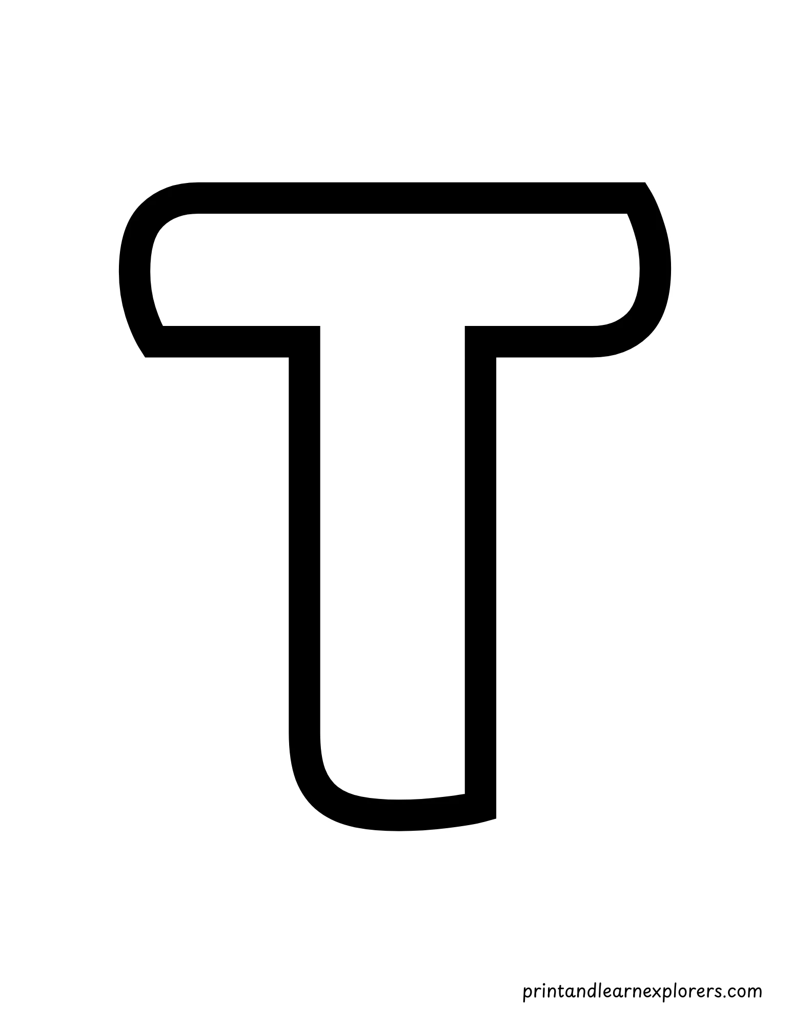 Letter T Uppercase Coloring Page