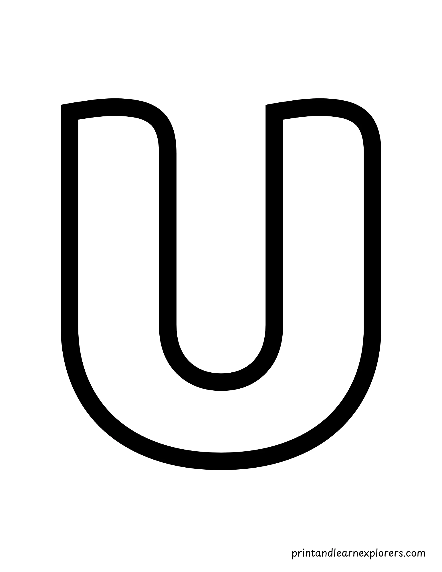 Letter U Uppercase Coloring Page