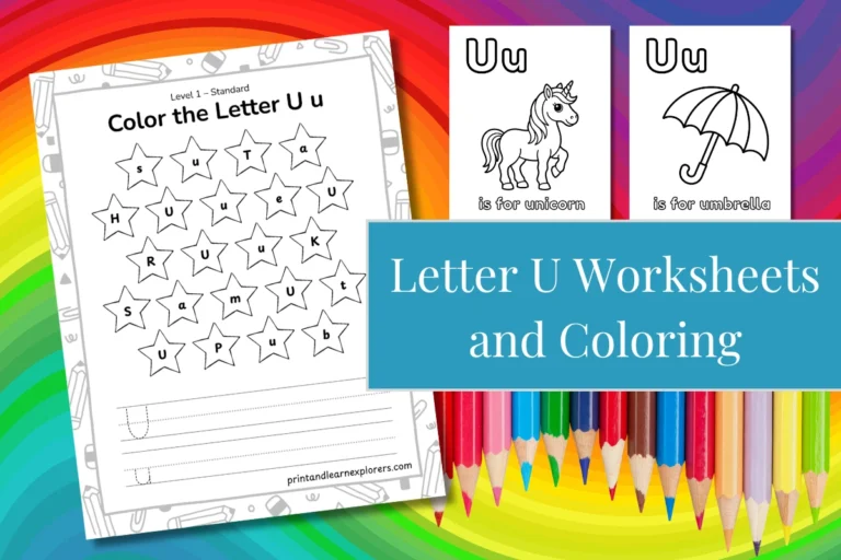 Letter U Worksheets and Coloring