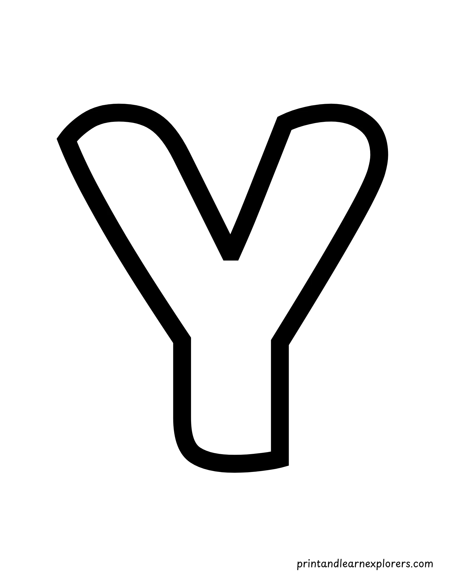 Letter Y Uppercase Coloring Page