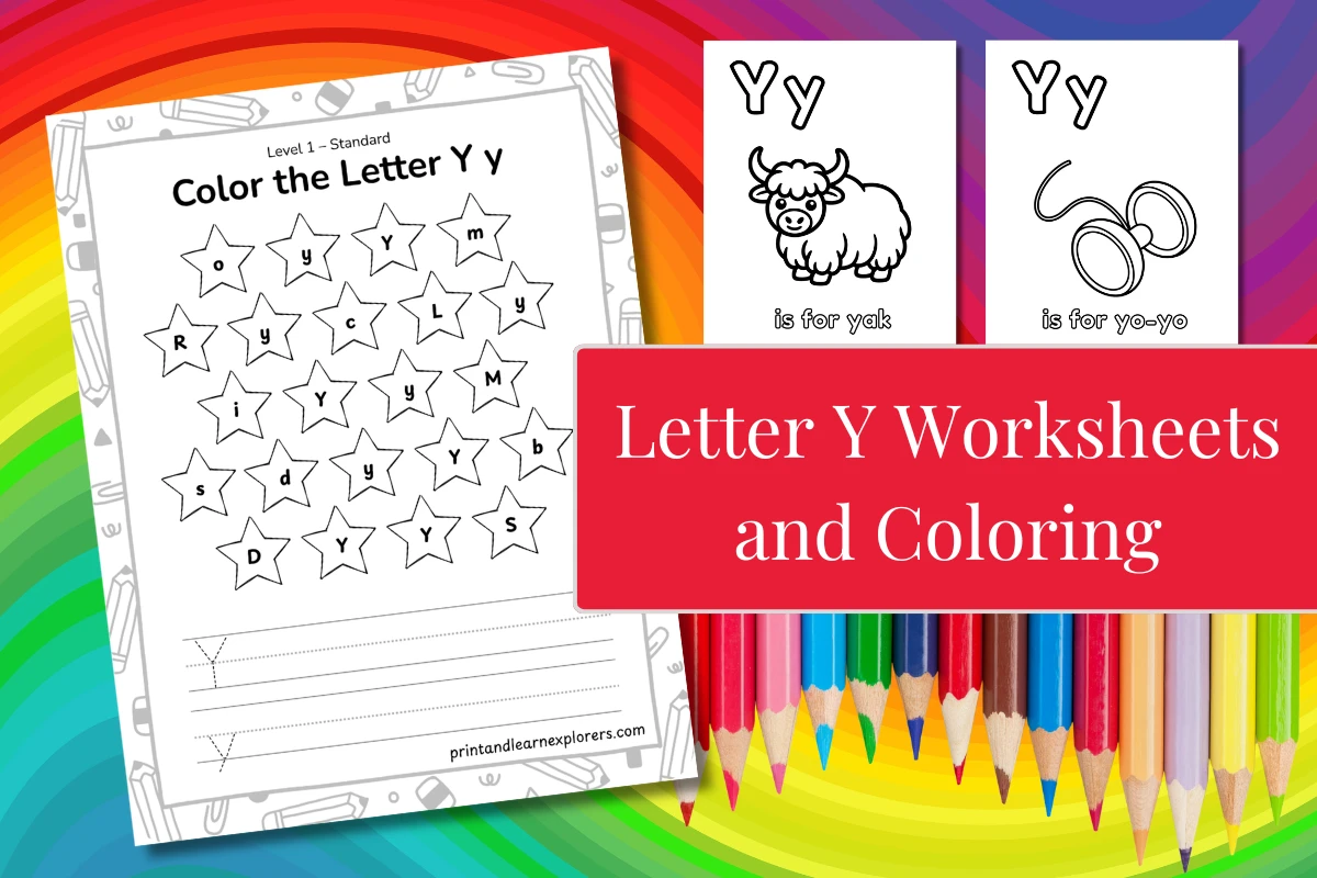 Letter Y Worksheets and Coloring