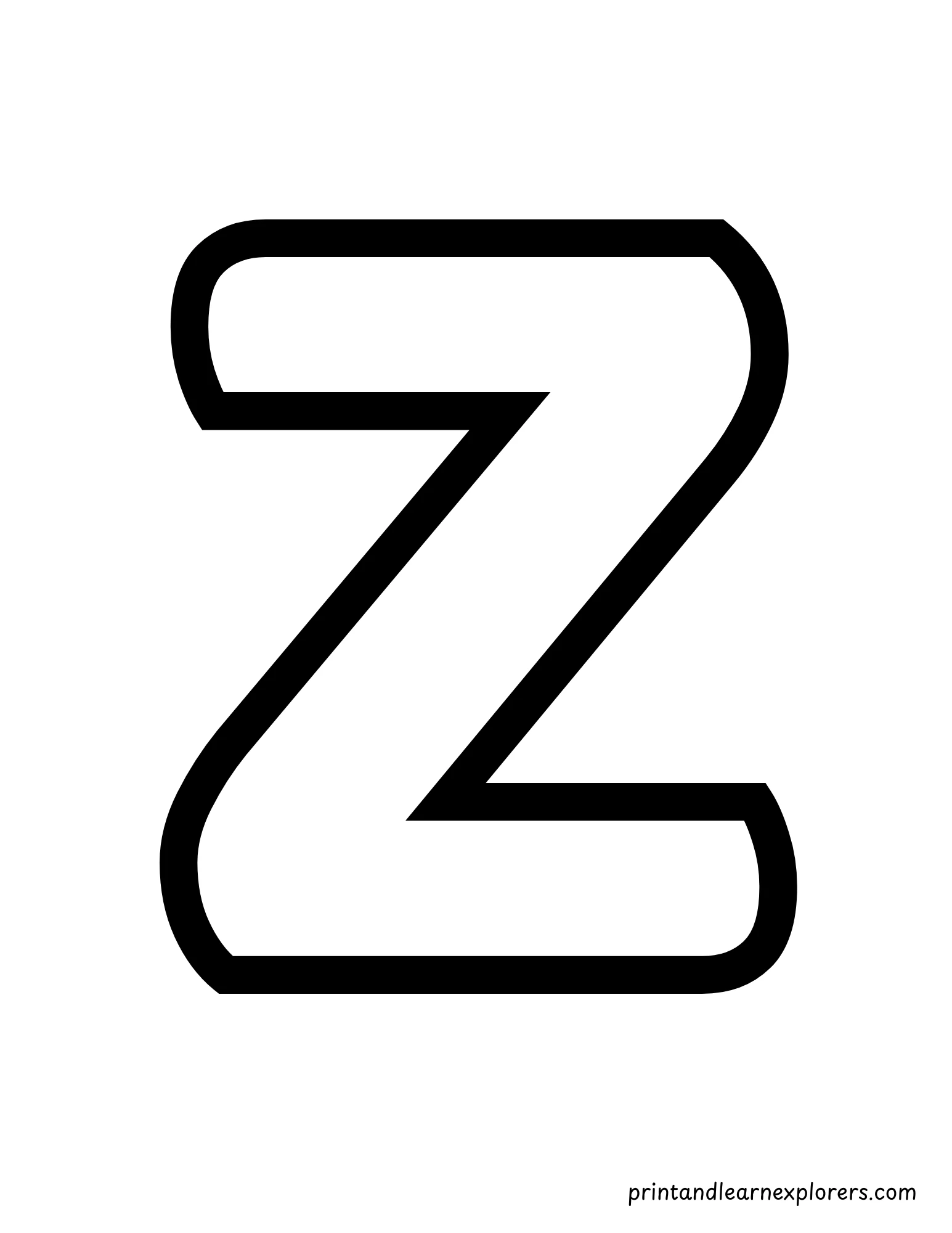 Letter Z Uppercase Coloring Page