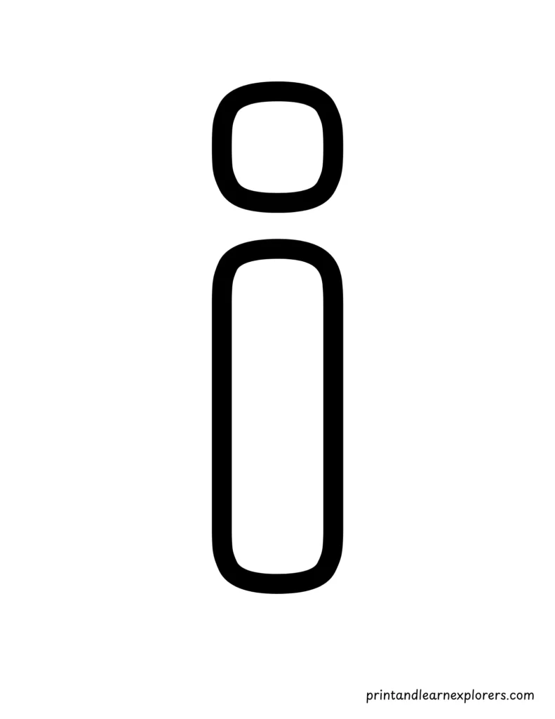 Letter i lowercase coloring page